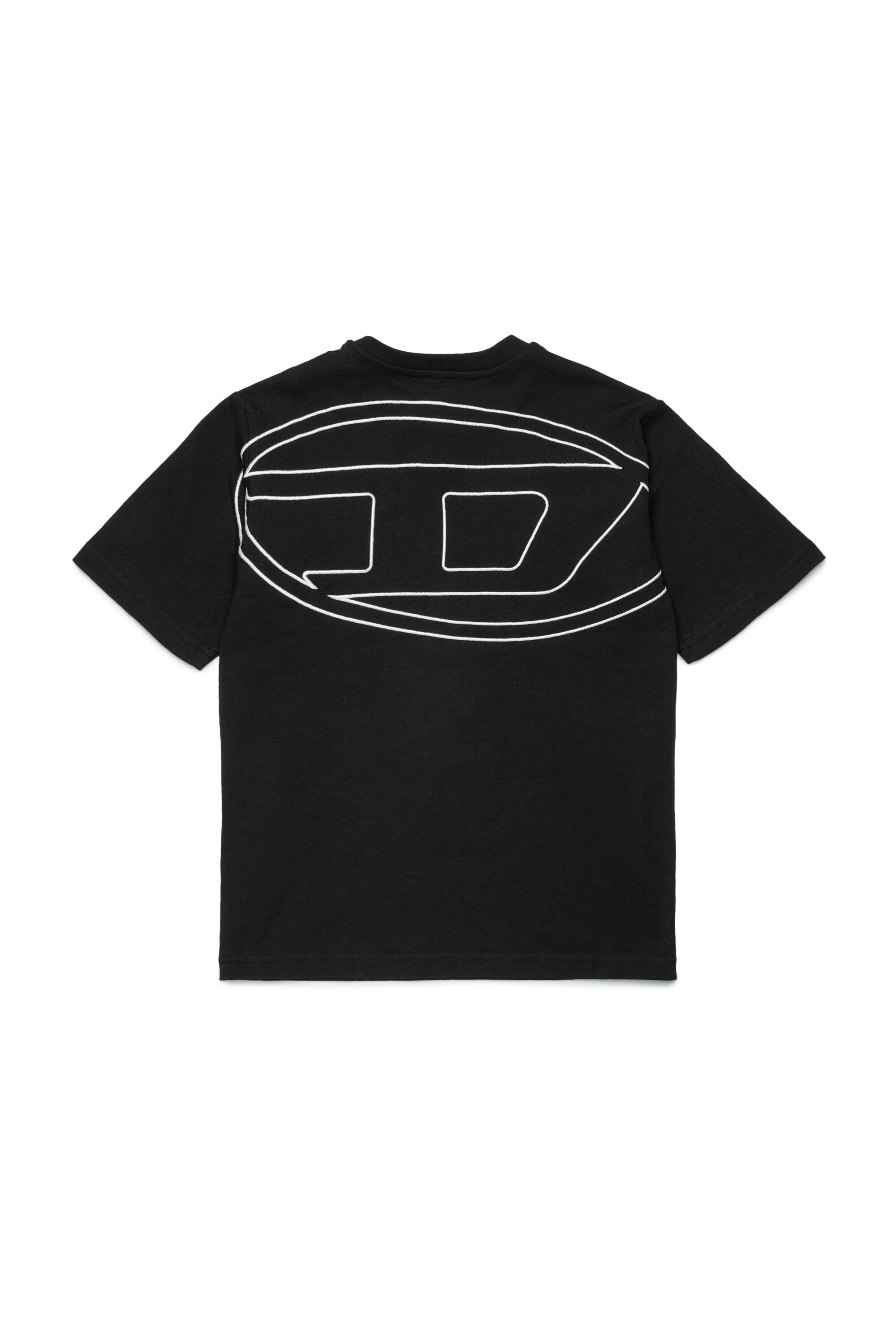 Diesel - TBOGGYMEGOVALD OVER, T-shirt con mega ricamo Oval D Uomo in Nero - 2