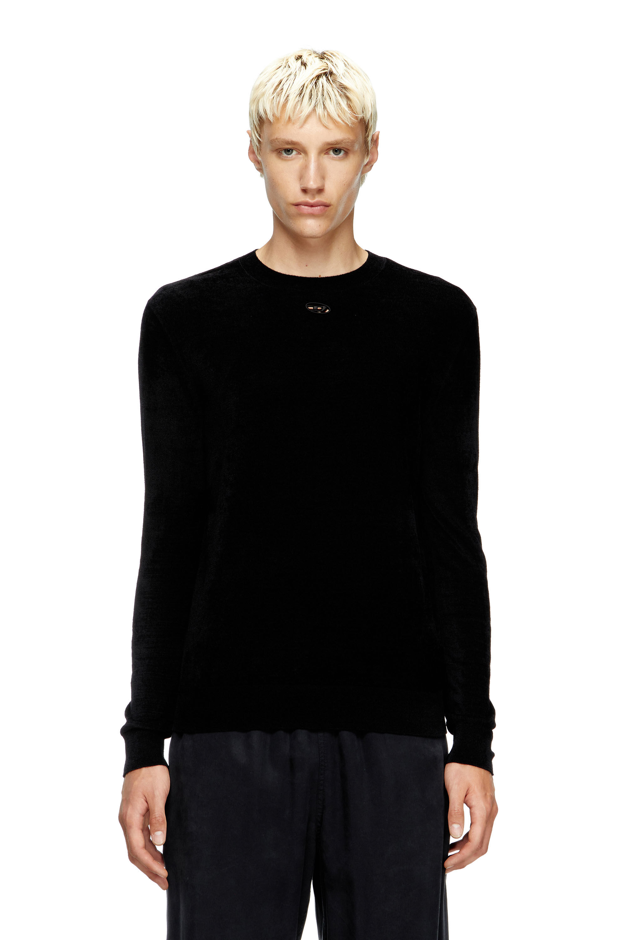 Diesel - K-CEVRO, Maglia in ciniglia con logo cut-out Uomo in ToBeDefined - 3