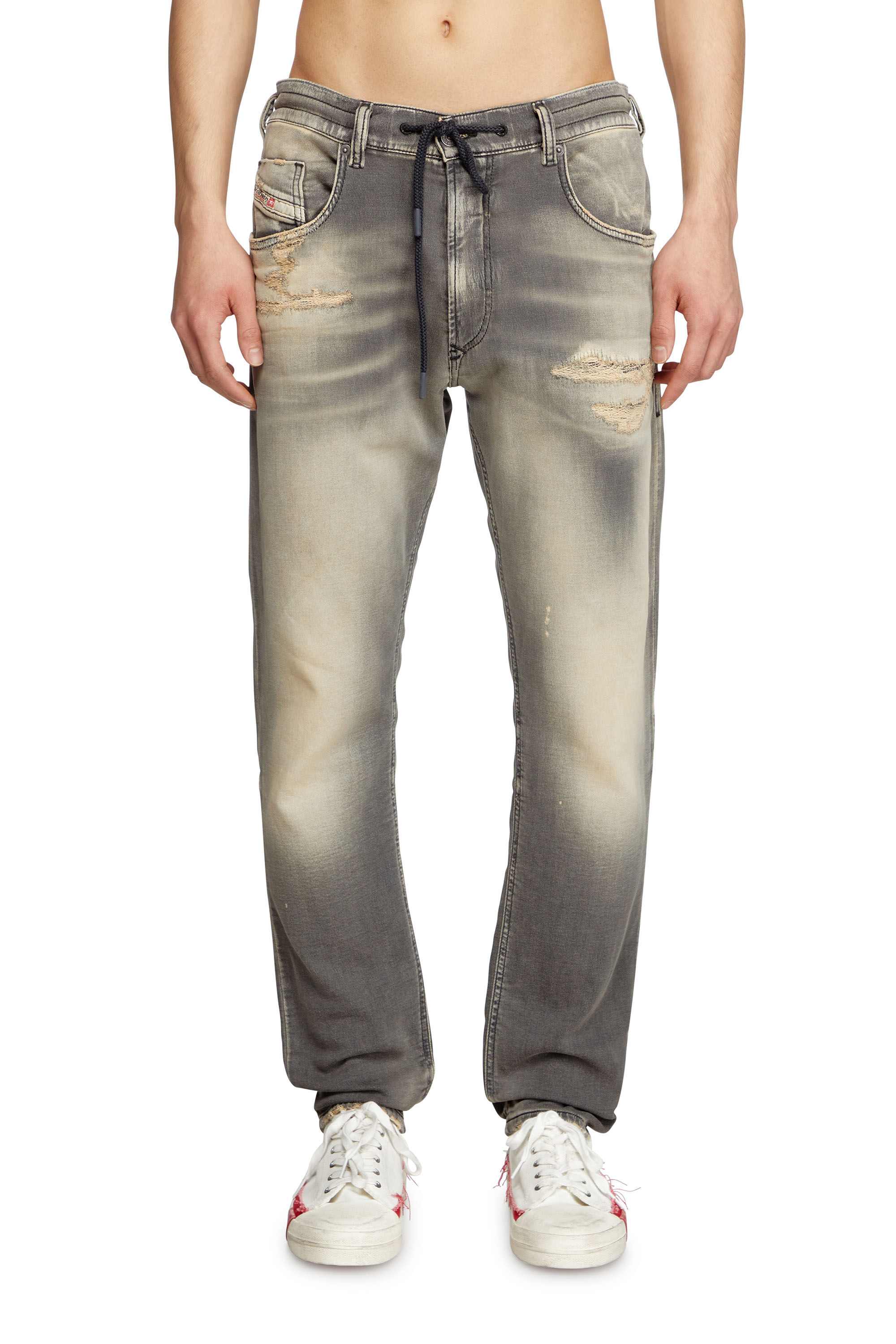 Diesel - Man's Regular 2030 D-Krooley Joggjeans® 068PF, Light Grey - 3