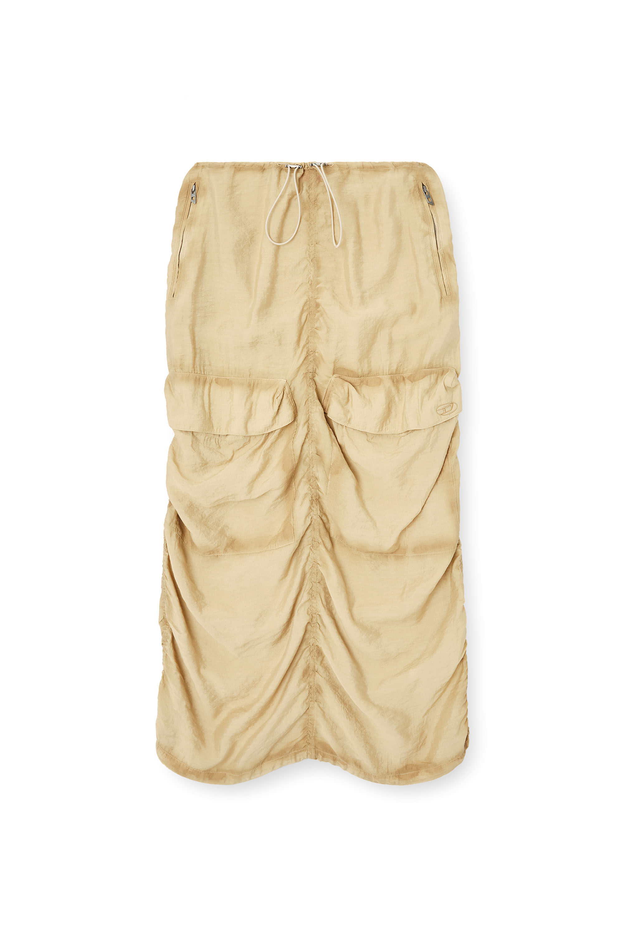 Diesel - O-RACLE, Gonna cargo in viscosa-nylon trattata Donna in Beige - 2