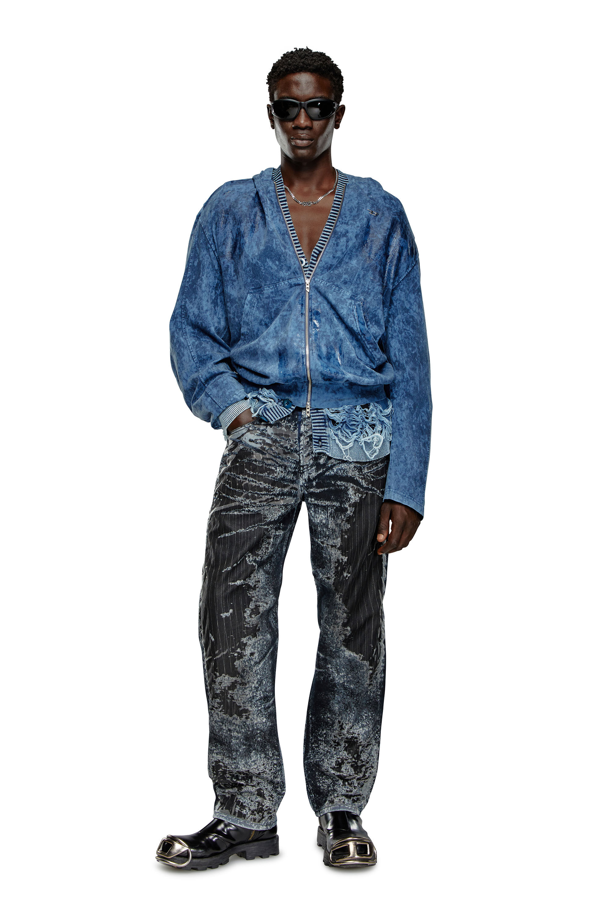 Diesel - Man Straight Jeans 2010 D-Macs 068MU, Black/Blue - Image 1