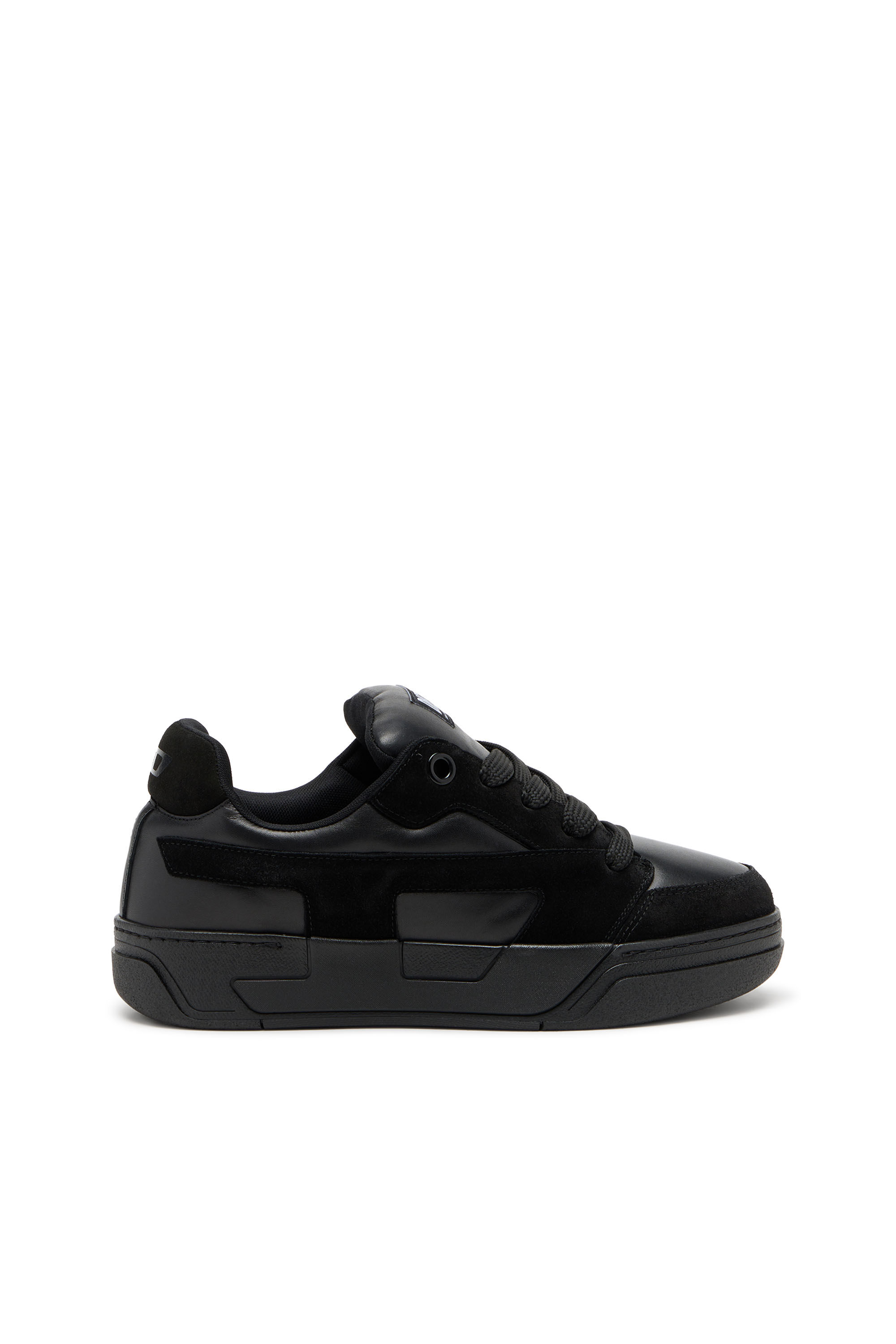Diesel - S-D-OLLIE LOW, S-D-Ollie-Sneakers monocromatiche in suede e pelle Uomo in Nero - 1