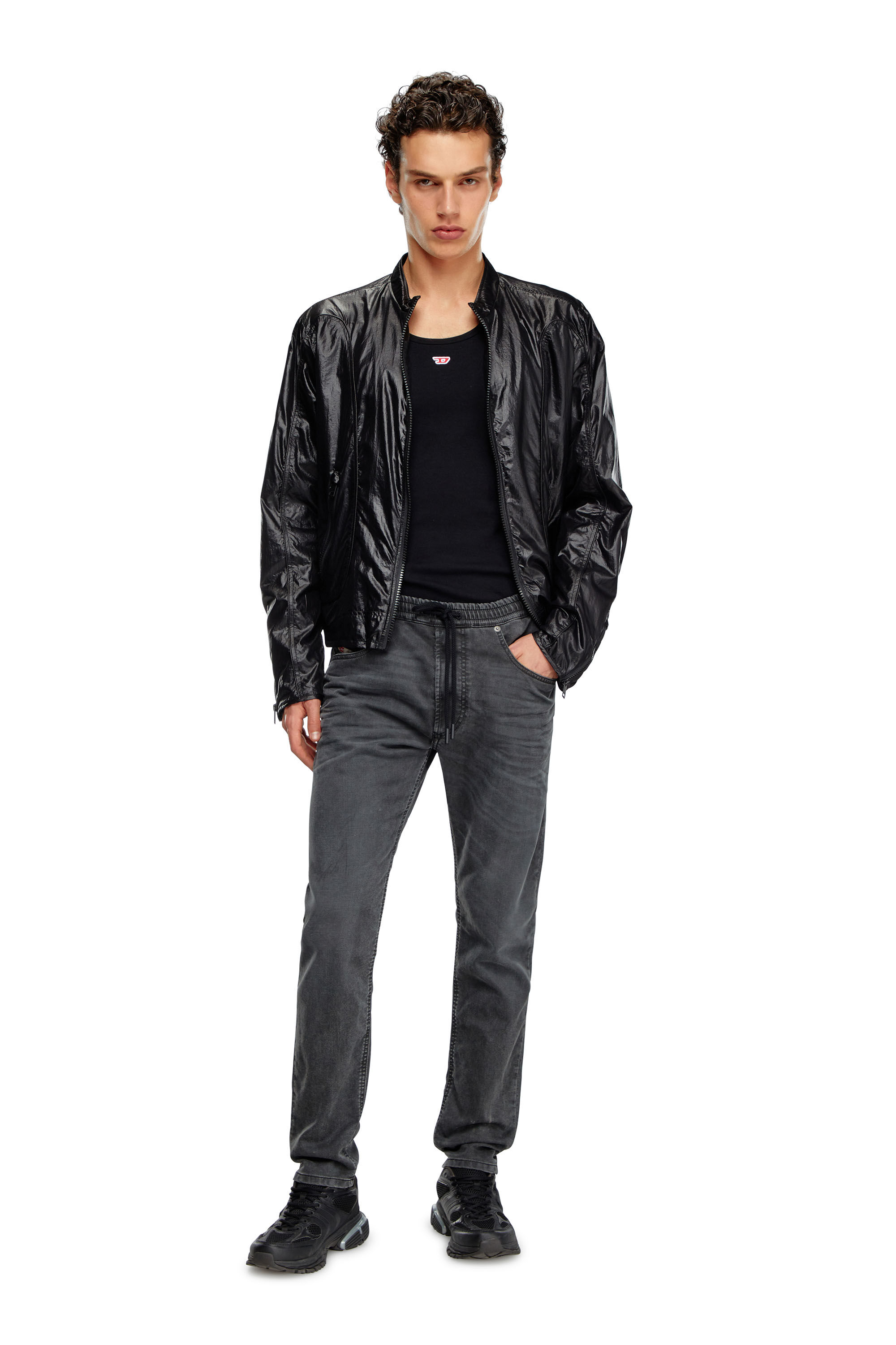 Diesel - Regular 2030 D-Krooley Joggjeans® 09J75 Uomo, Nero/Grigio scuro - Image 1