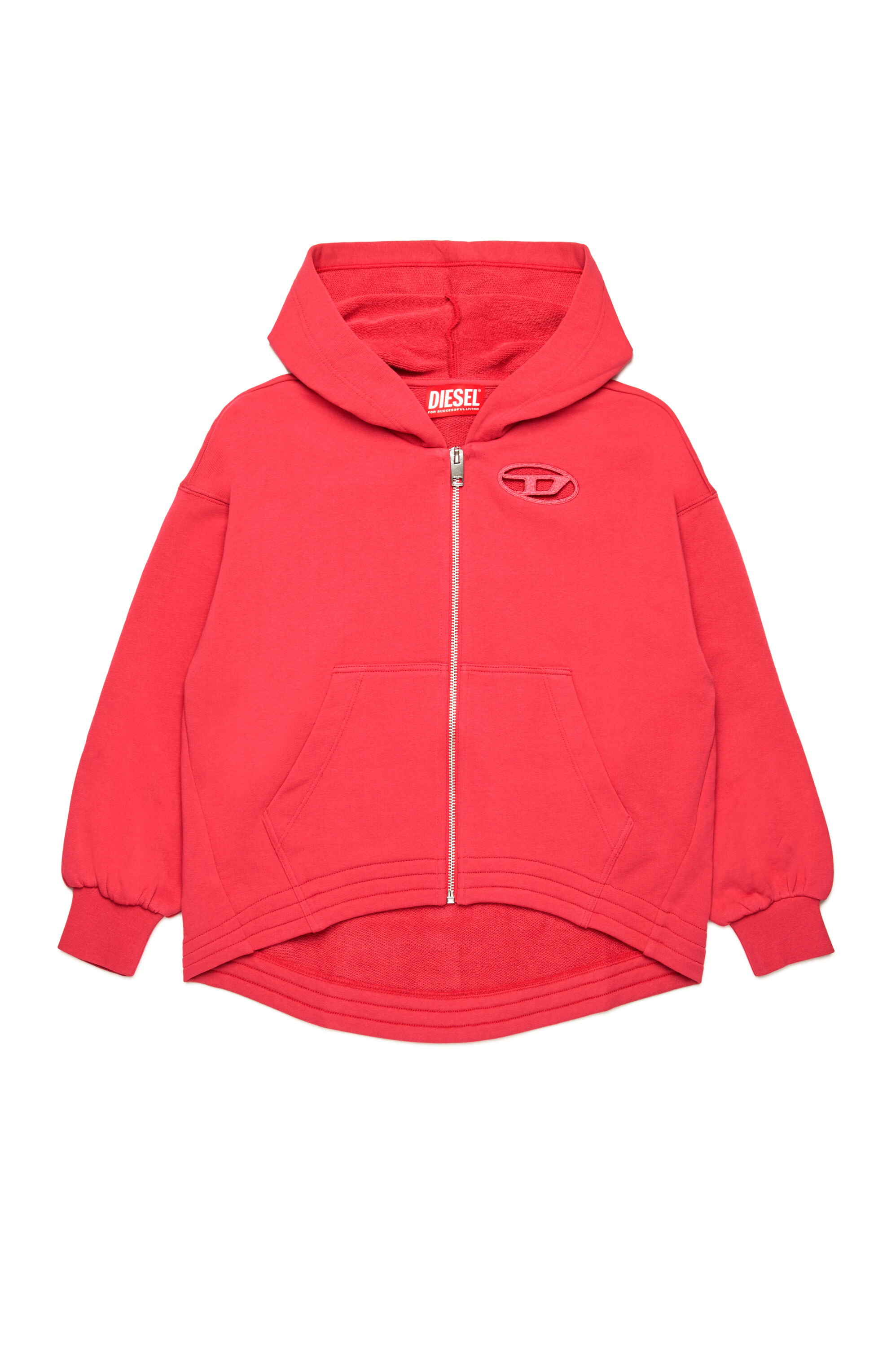 Diesel - SFPERU, Felpa con cappuccio con zip e logo Oval D cut-out Donna in Rosa - 1