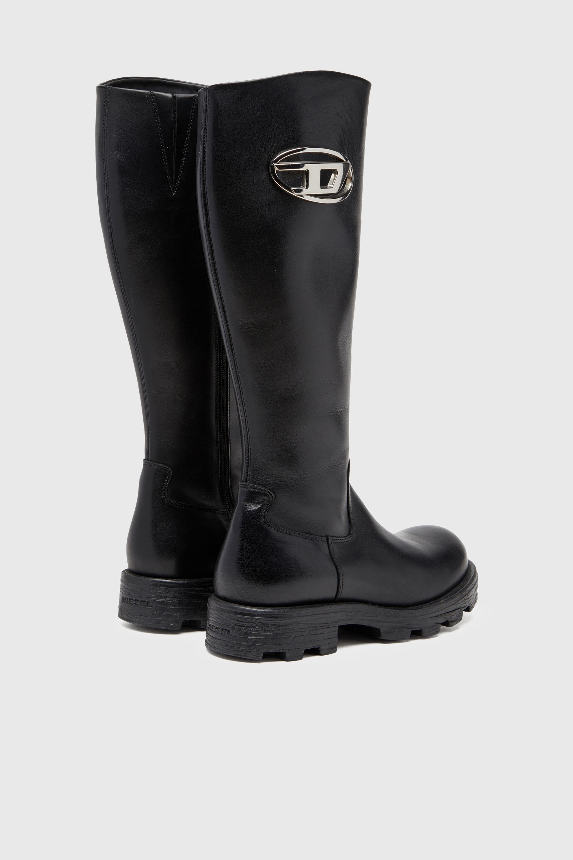 Diesel - D-HAMMER HB D W, D-Hammer-Stivali al ginocchio in pelle Donna in Nero - 3
