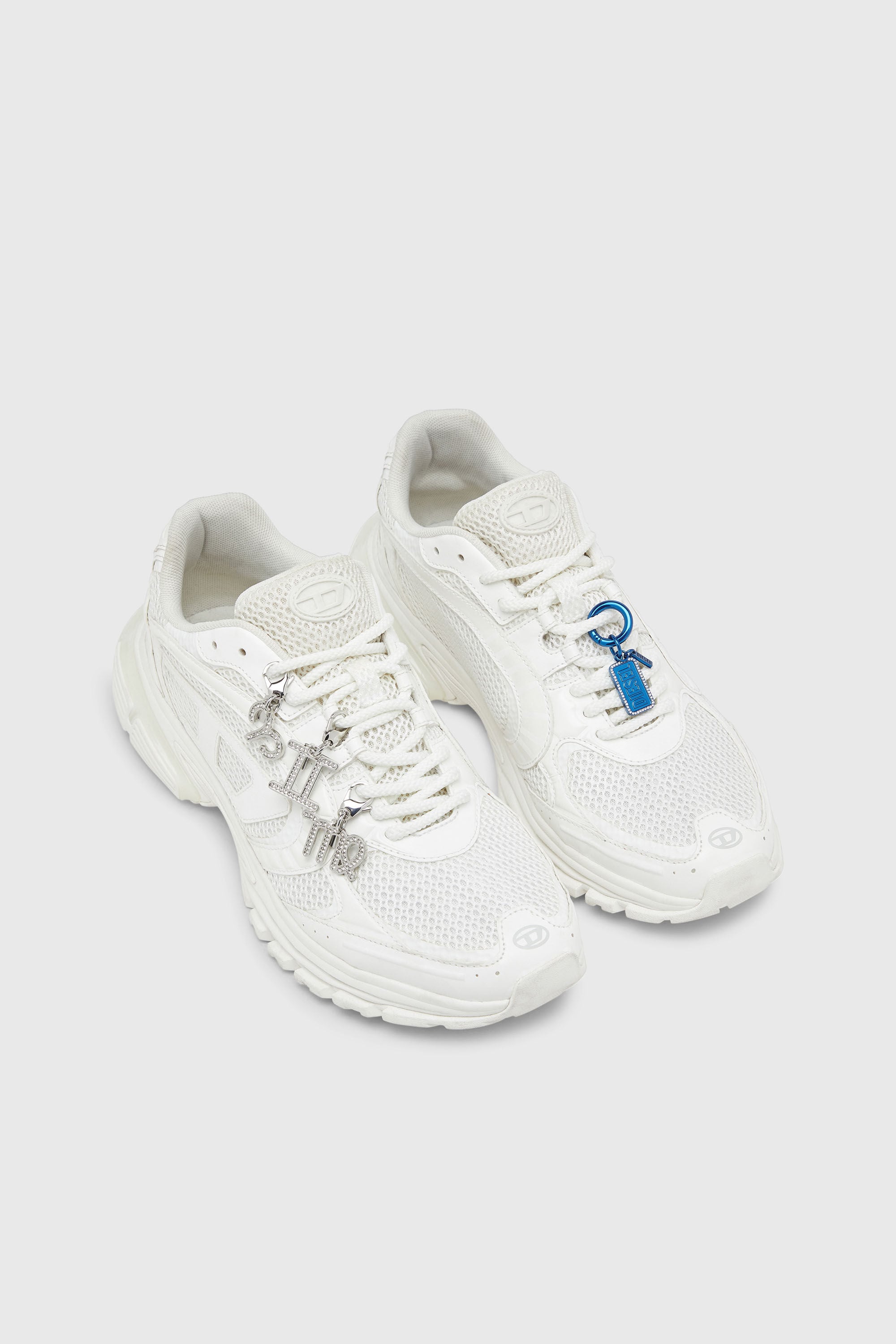 Diesel - S-PRO-V-DENSE LOW, S-Pro-V-Dense-Sneaker in rete con logo Oval D Uomo in Bianco - 7