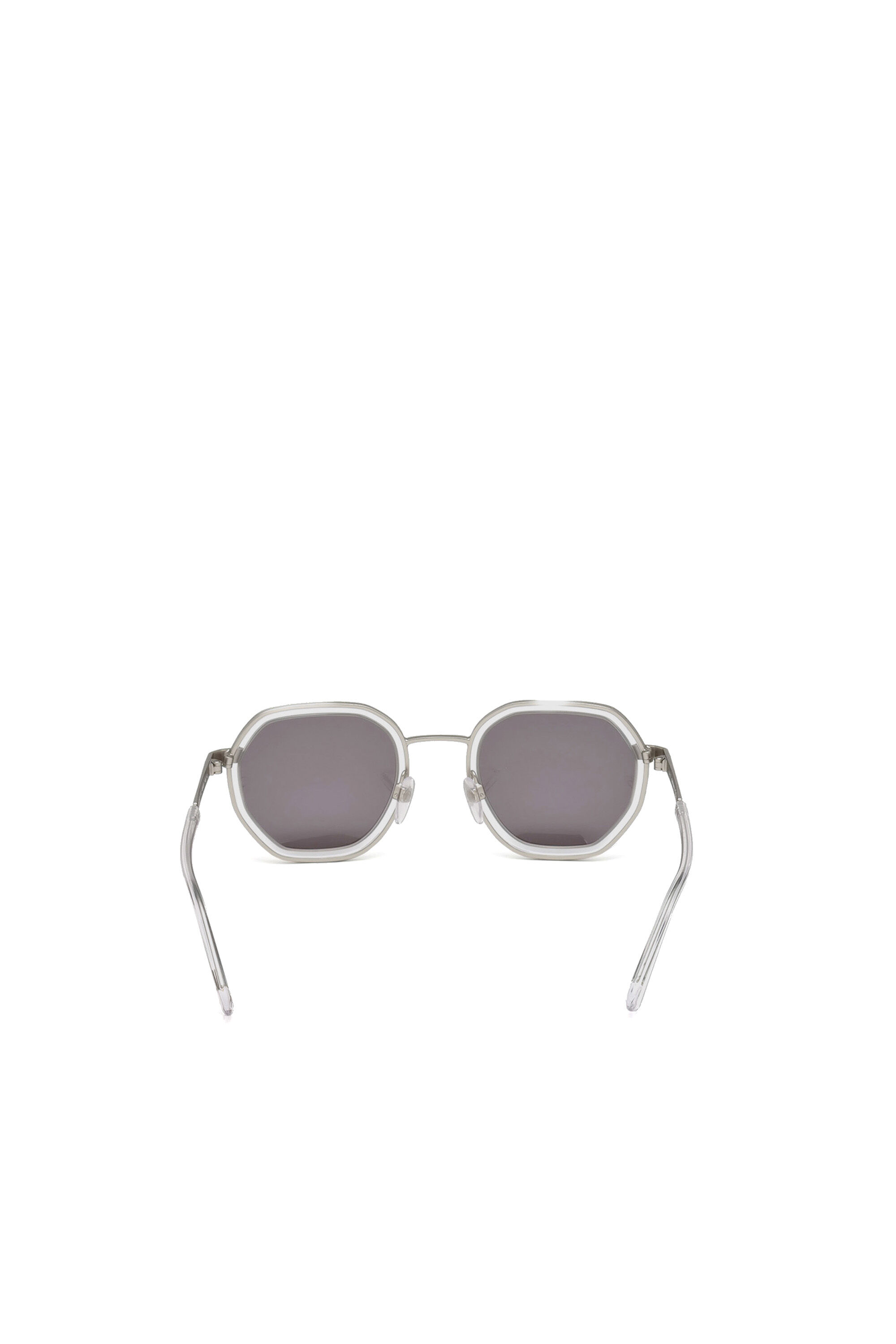 Diesel - DL0267, Occhiali esagonali con dettagli trasparenti Unisex in Grigio - 3