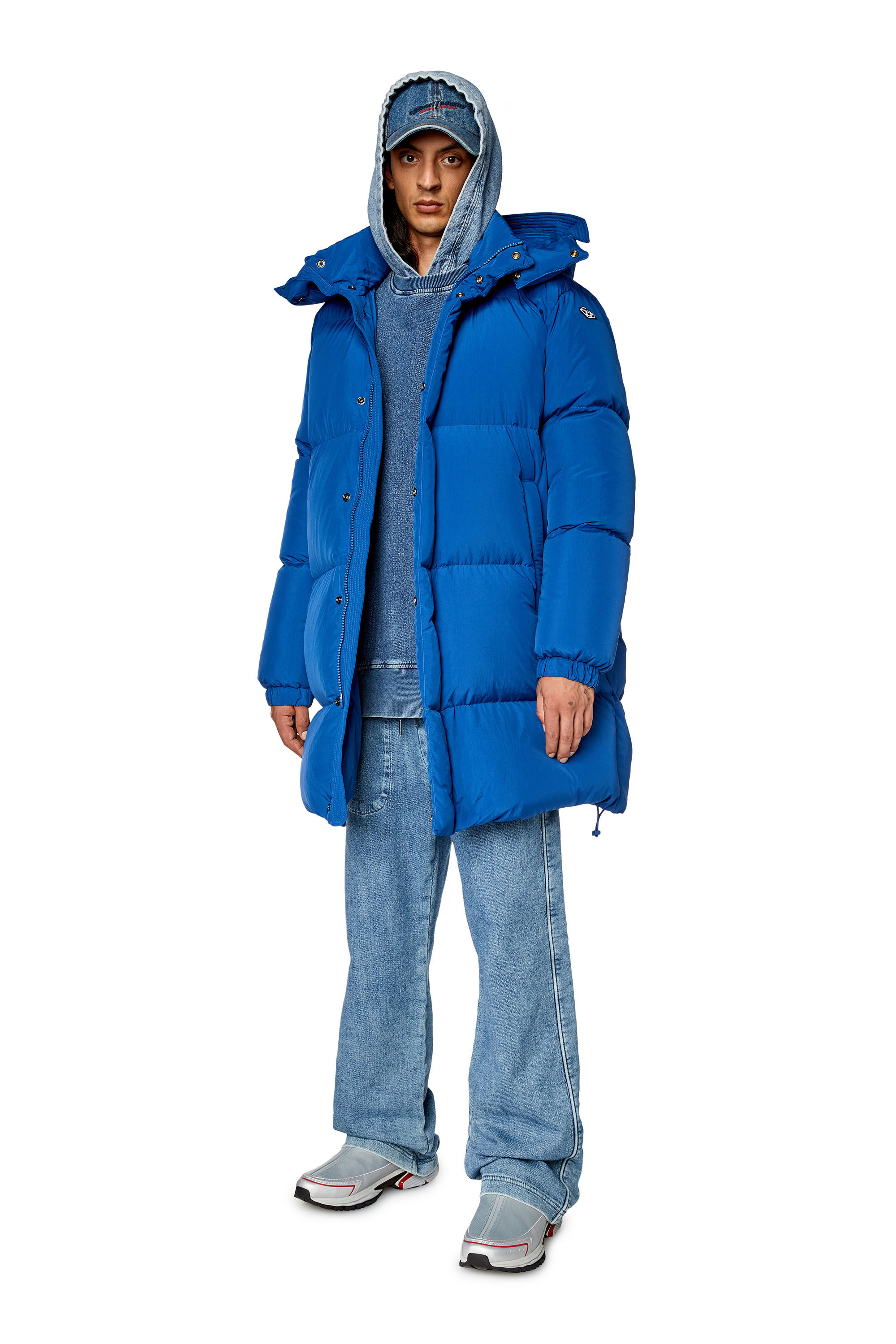 Men s Down coat with ViralOff treatment Blue Diesel