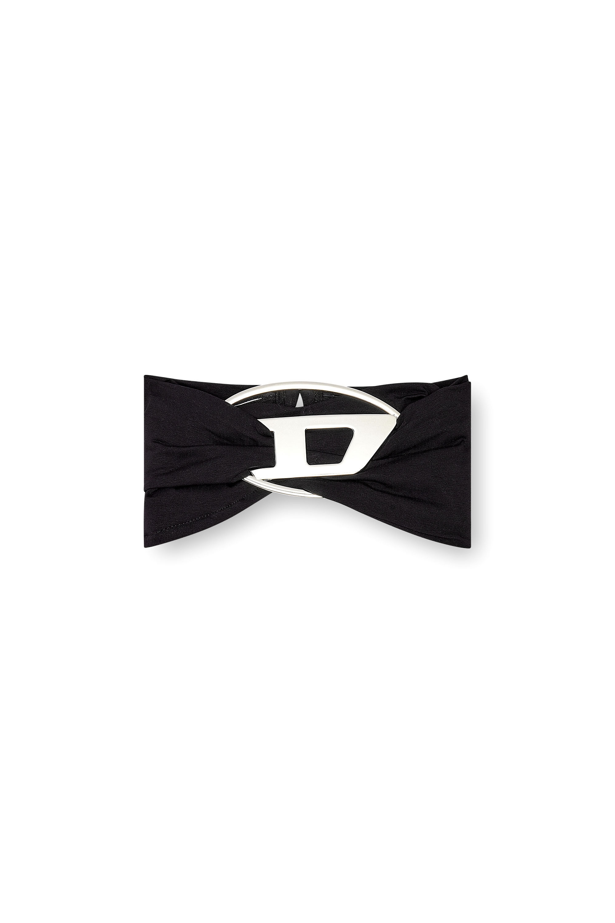 Diesel - T-BENDA, Donna Top a fascia con maxi placca logo in Nero - Image 2