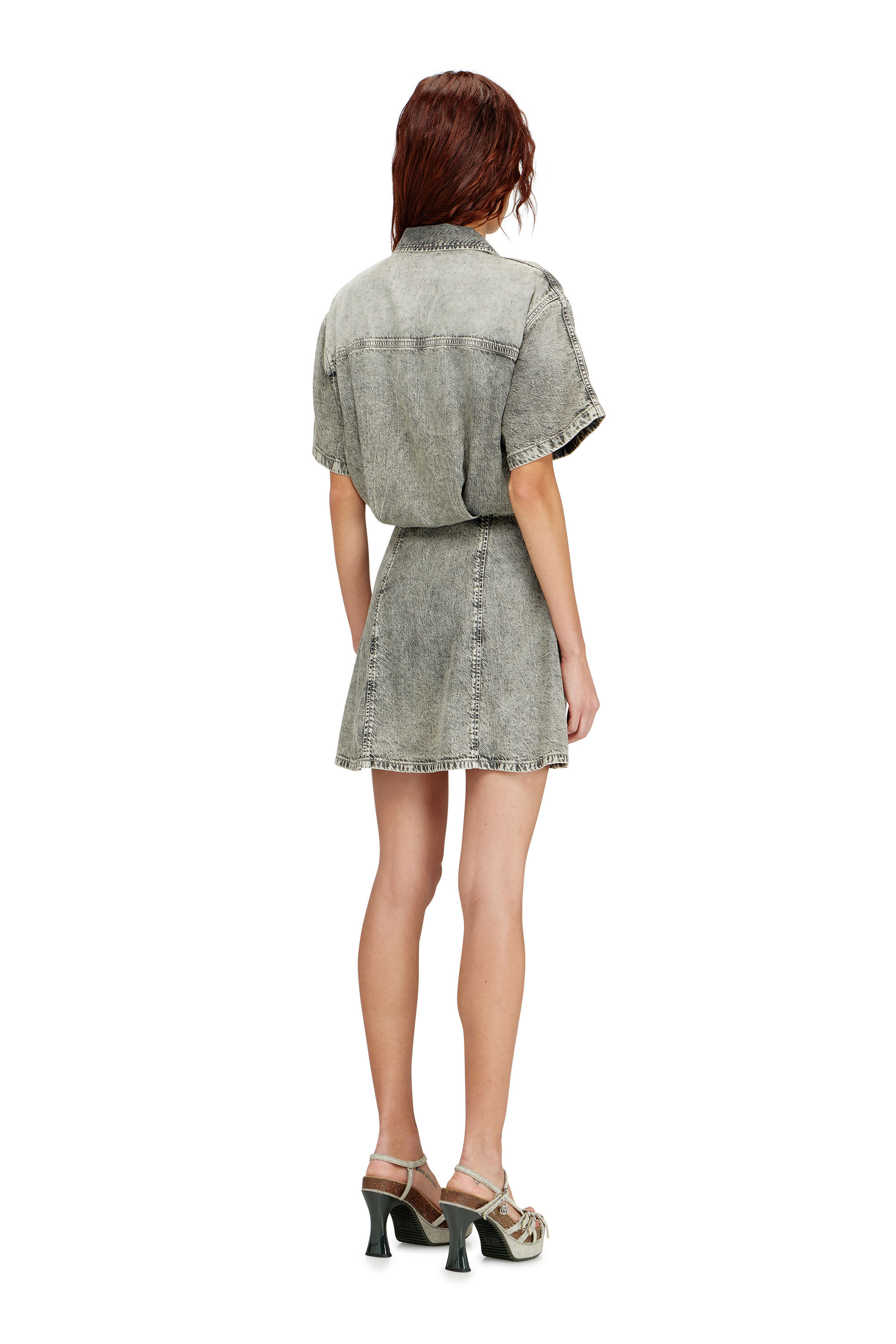 Diesel - DE-STALY-S, Abito in denim con bande in stile atletico Donna in ToBeDefined - 4