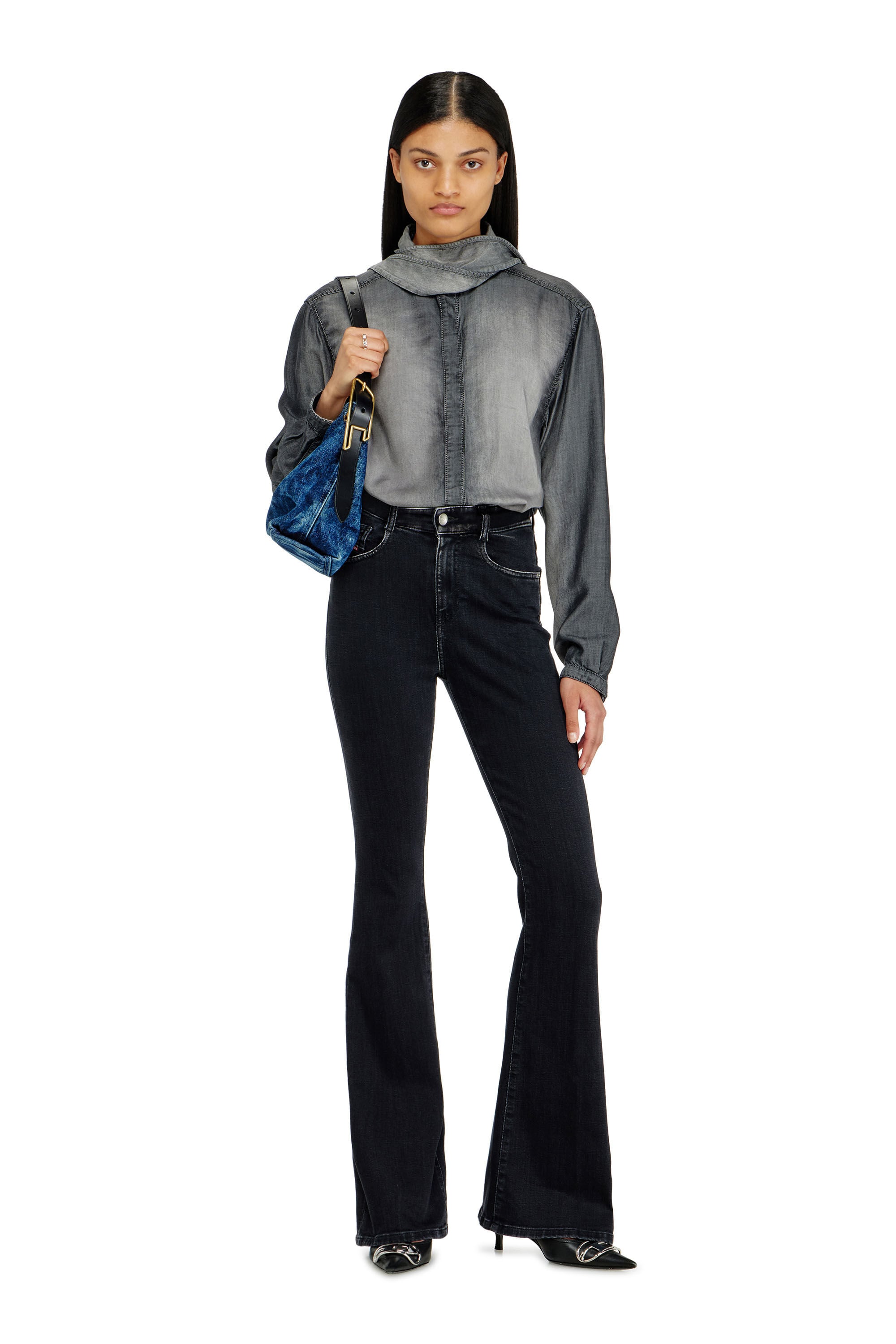 Diesel - D-LINE HOBO S, Woman's D-Line-Denim shoulder bag in Medium blue - 1