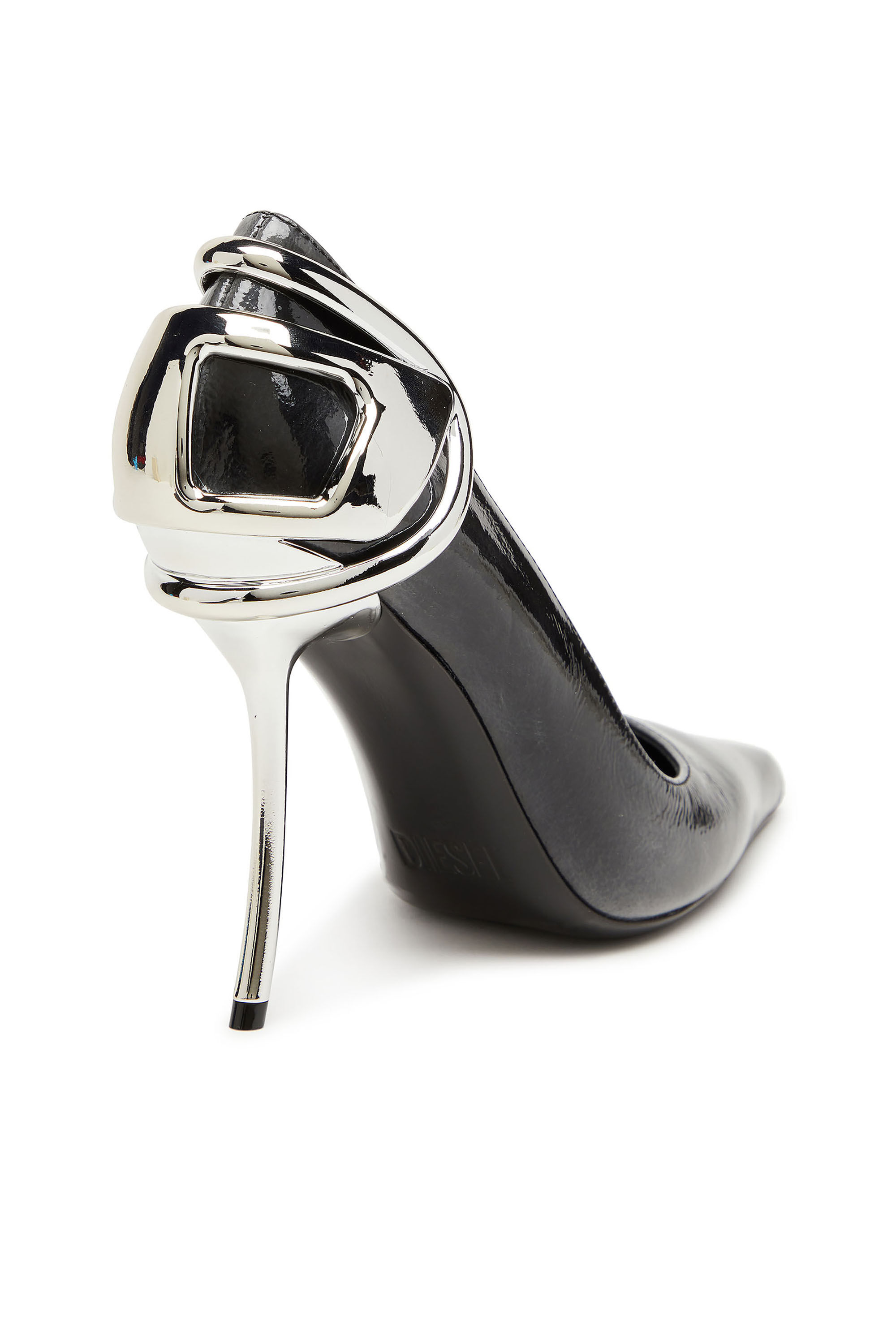 Diesel - D-TEN&HALF P, Pump in pelle pull-up effetto vernice Donna in Nero - 5