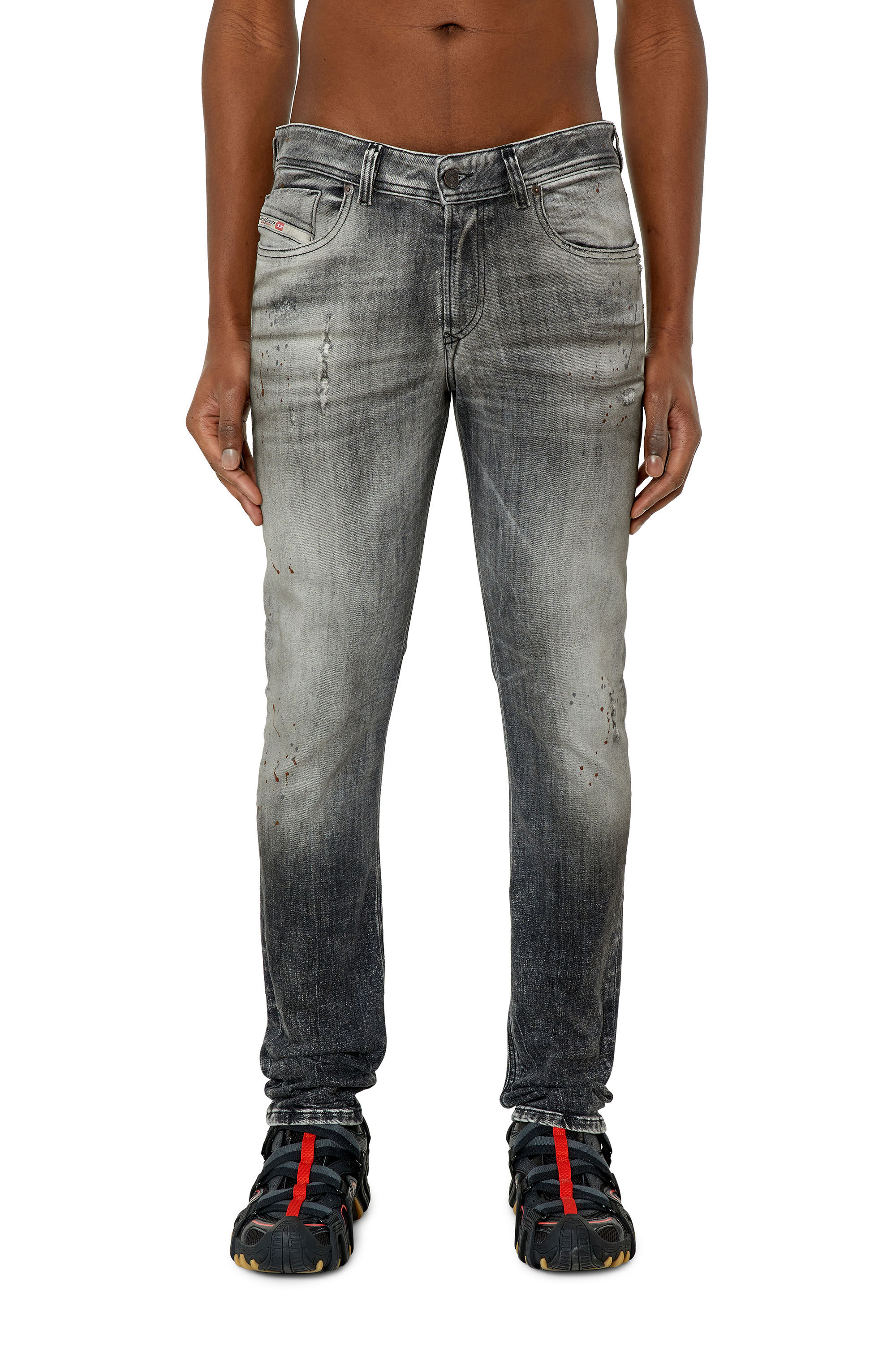 Diesel - Skinny Jeans 1979 Sleenker 09E70 Uomo, Nero/Grigio scuro - Image 3