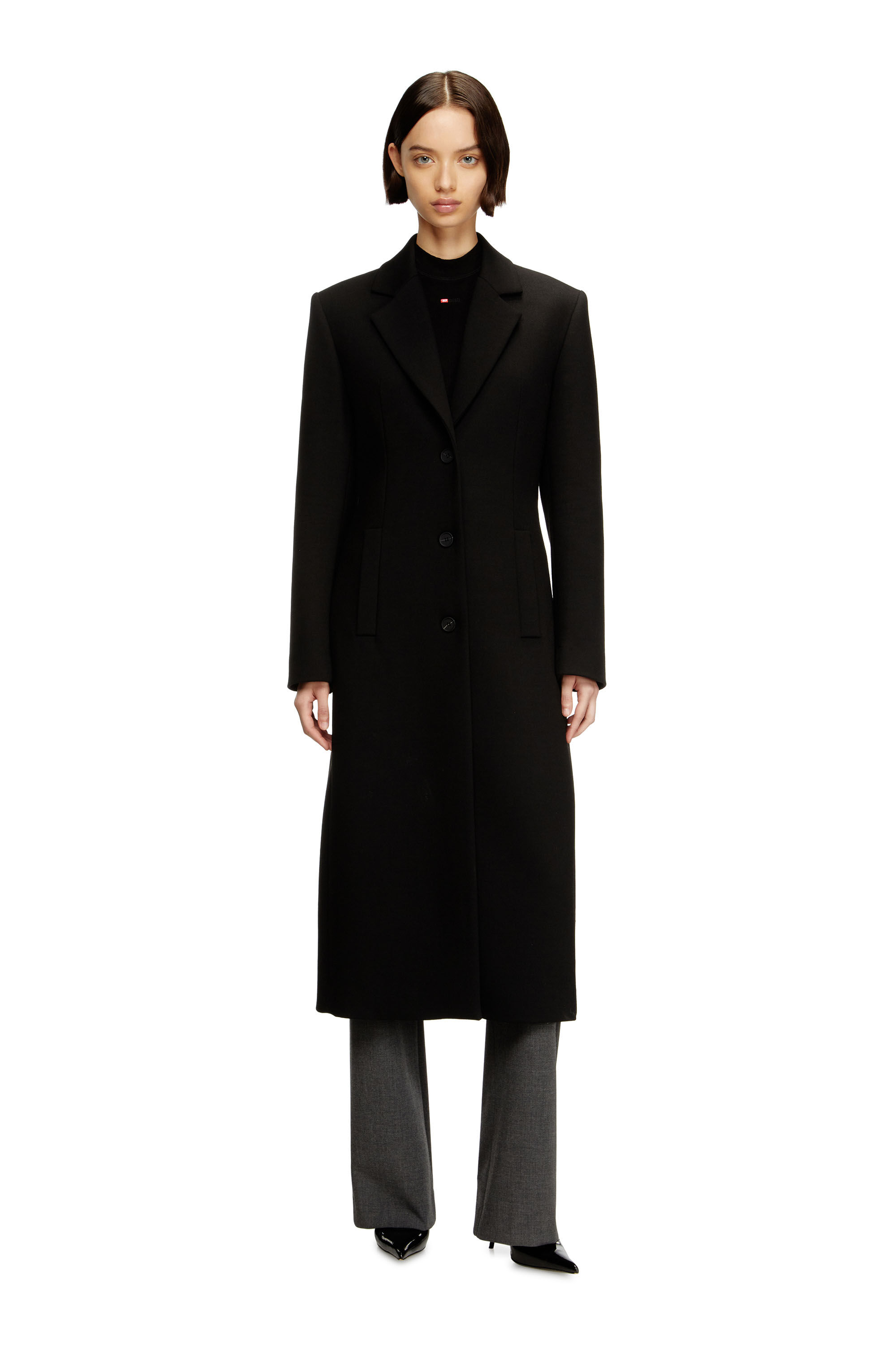 Diesel - G-ALLAN, Cappotto lungo a clessidra Donna in Nero - 3
