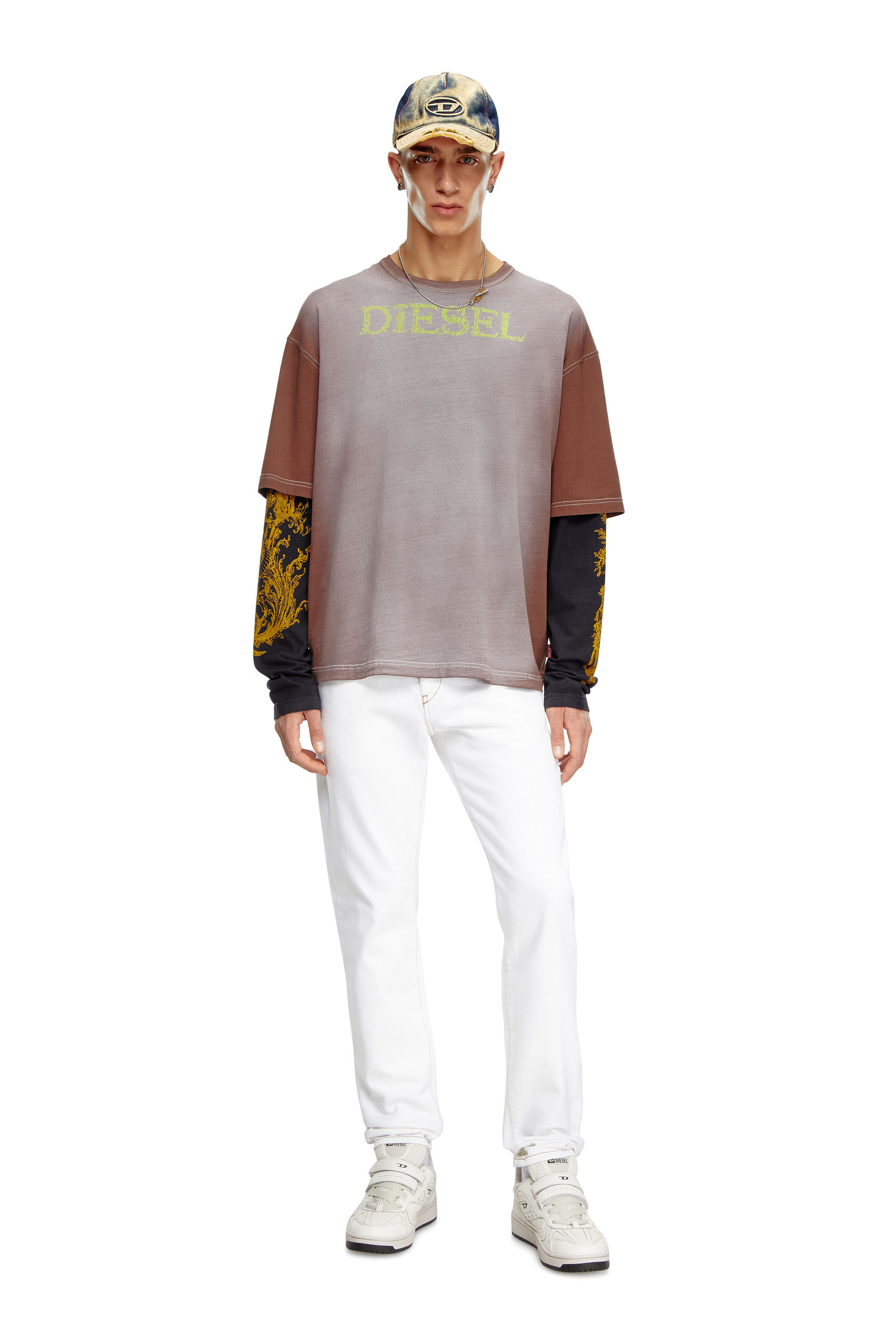 Diesel - Slim Jeans 2019 D-Strukt 09K05 Uomo, Bianco - Image 1