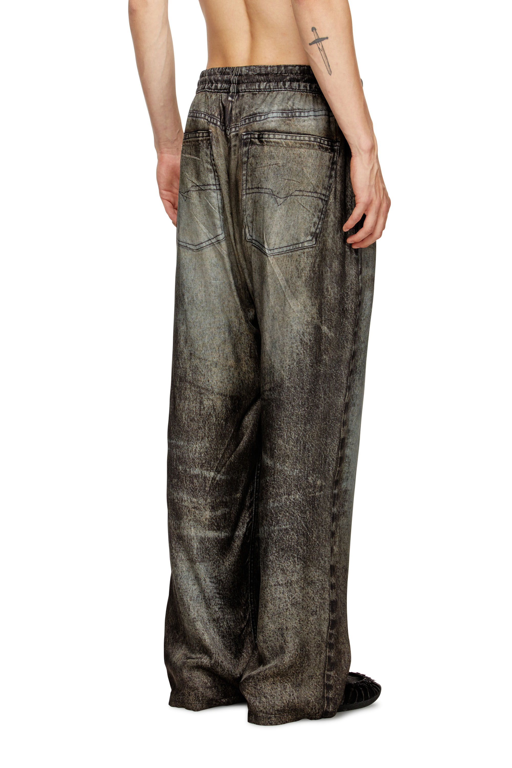 Diesel - P-THECK-LKCT, Man's Elasticated pants in denim-look viscose in null - 4