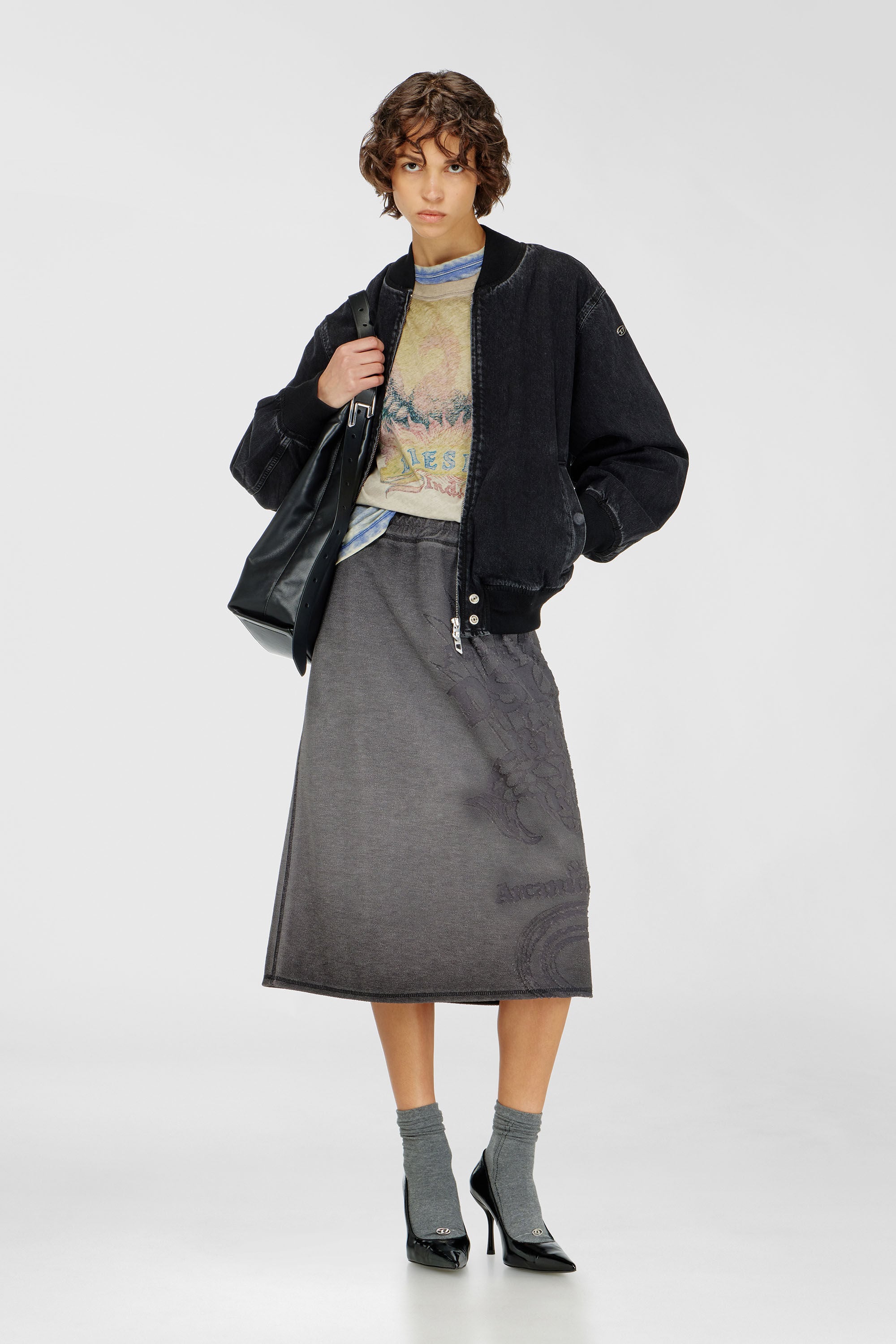Diesel - D-GUZ, Giacca bomber in denim Unisex in Nero - 7