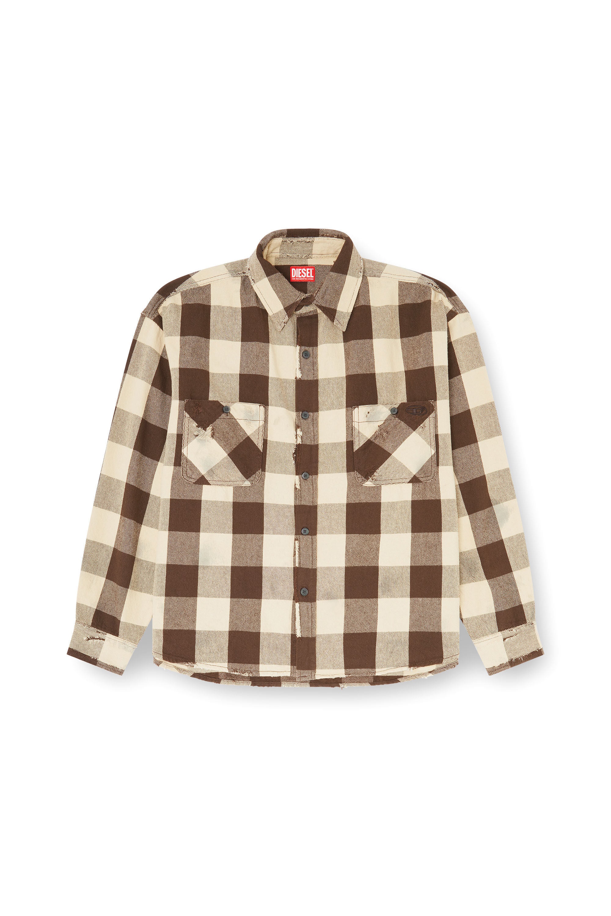 Diesel - S-DRUM, Man's Check flannel shirt with distressed effect in null - 2