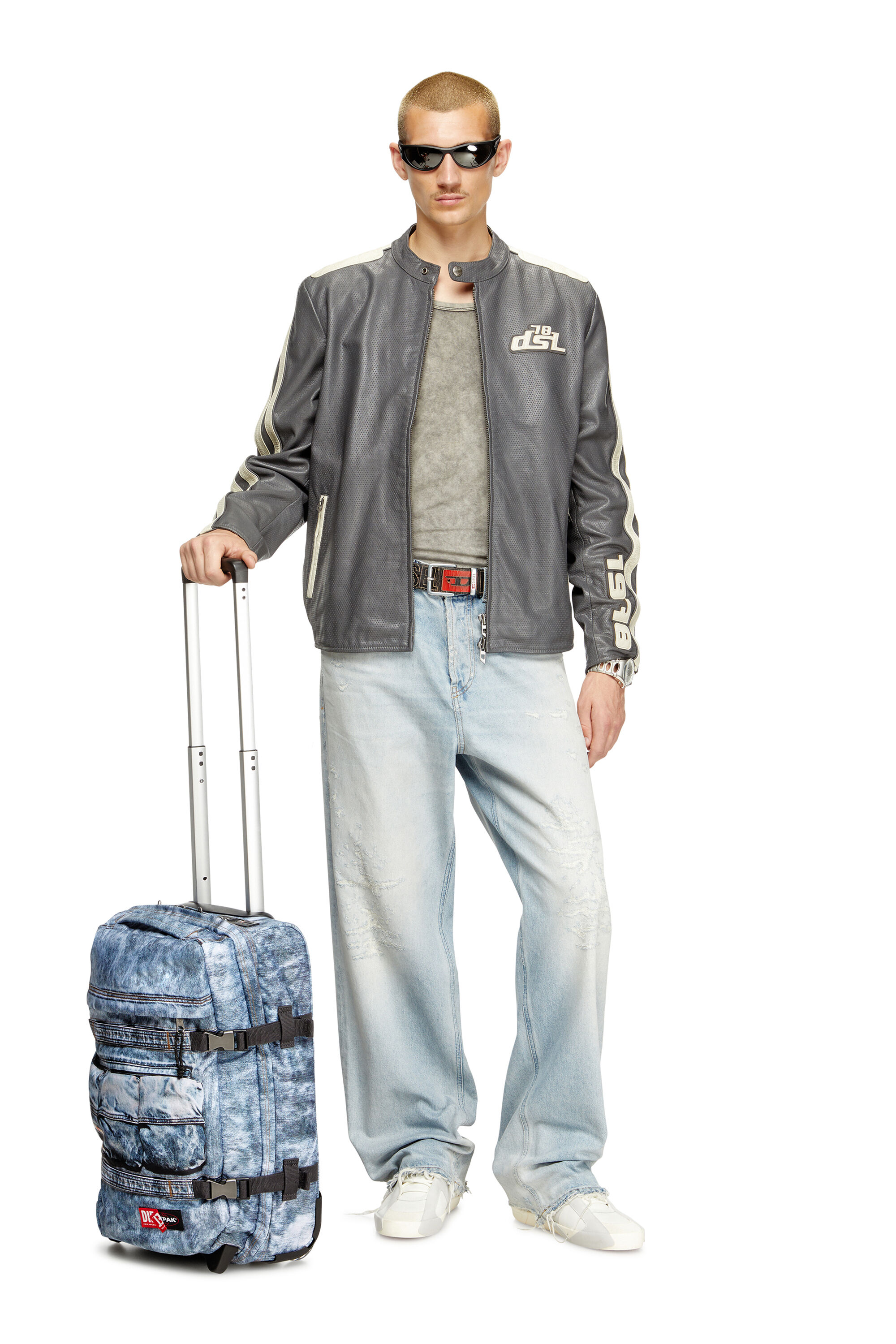 Diesel - DIESEL TRANSIT'R S, Zaino da cabina in denim trompe l'oeil Unisex in Blu - 6