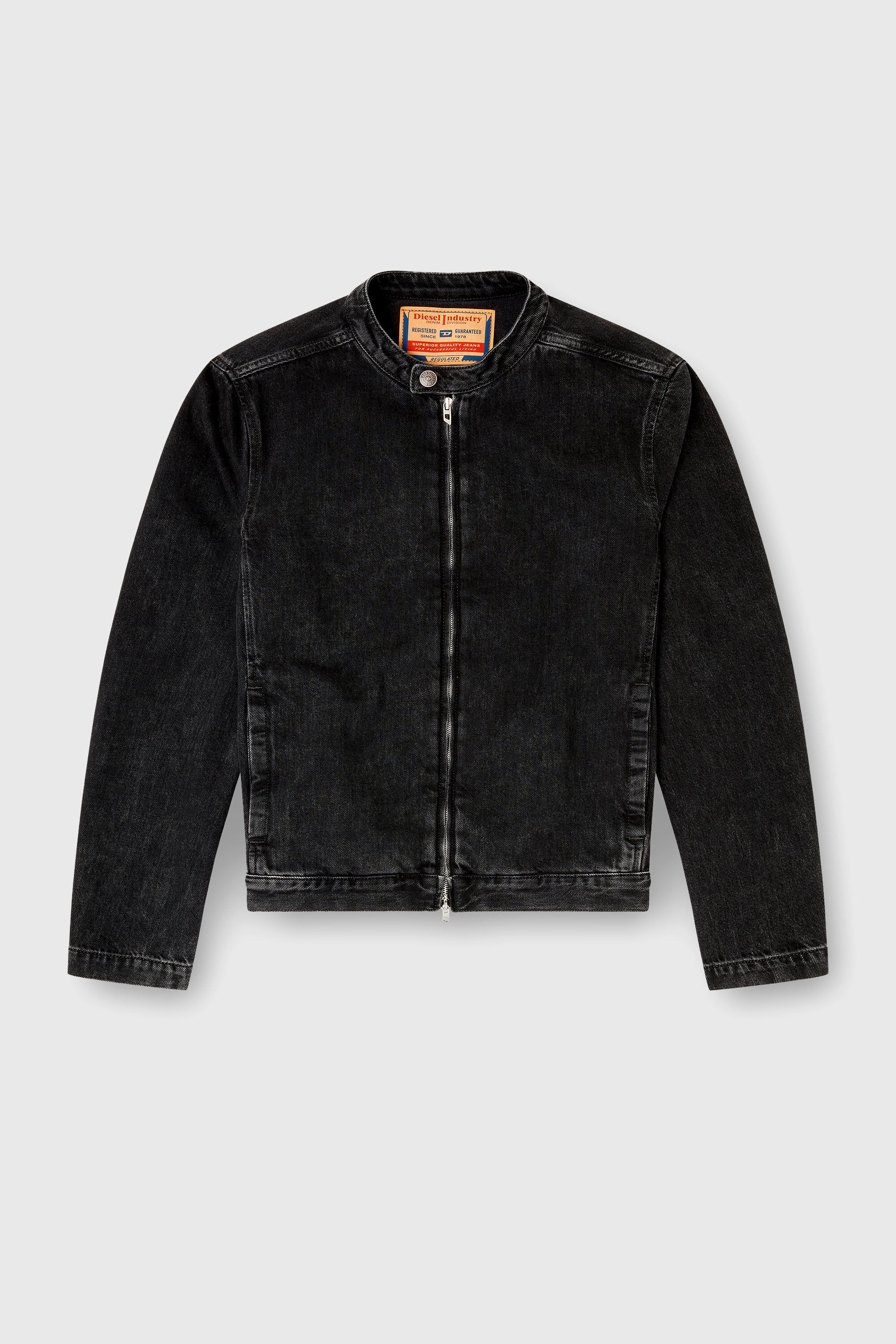 Diesel - D-GLORY, Giacca da motociclista in denim lavaggio clean Uomo in Nero - 2