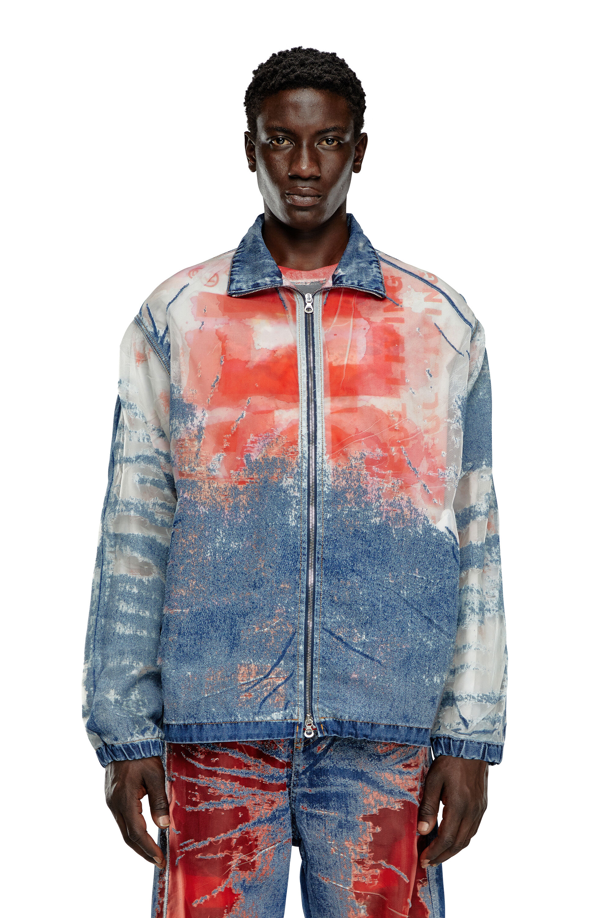 Giacca jeans stampa dietro hotsell