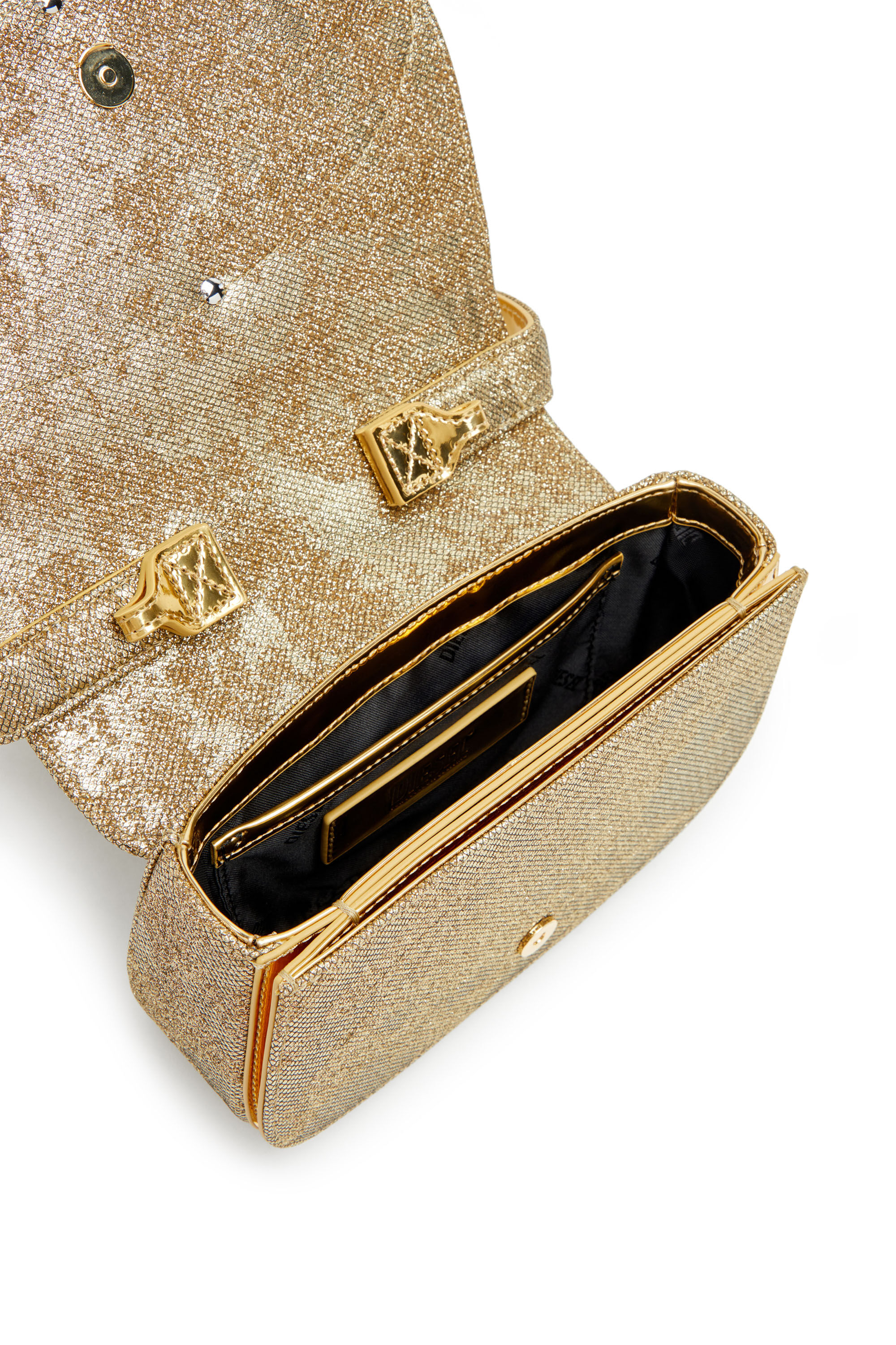 Diesel - 1DR, 1DR-Borsa iconica 1DR con glitter camouflage Donna in Oro - 5