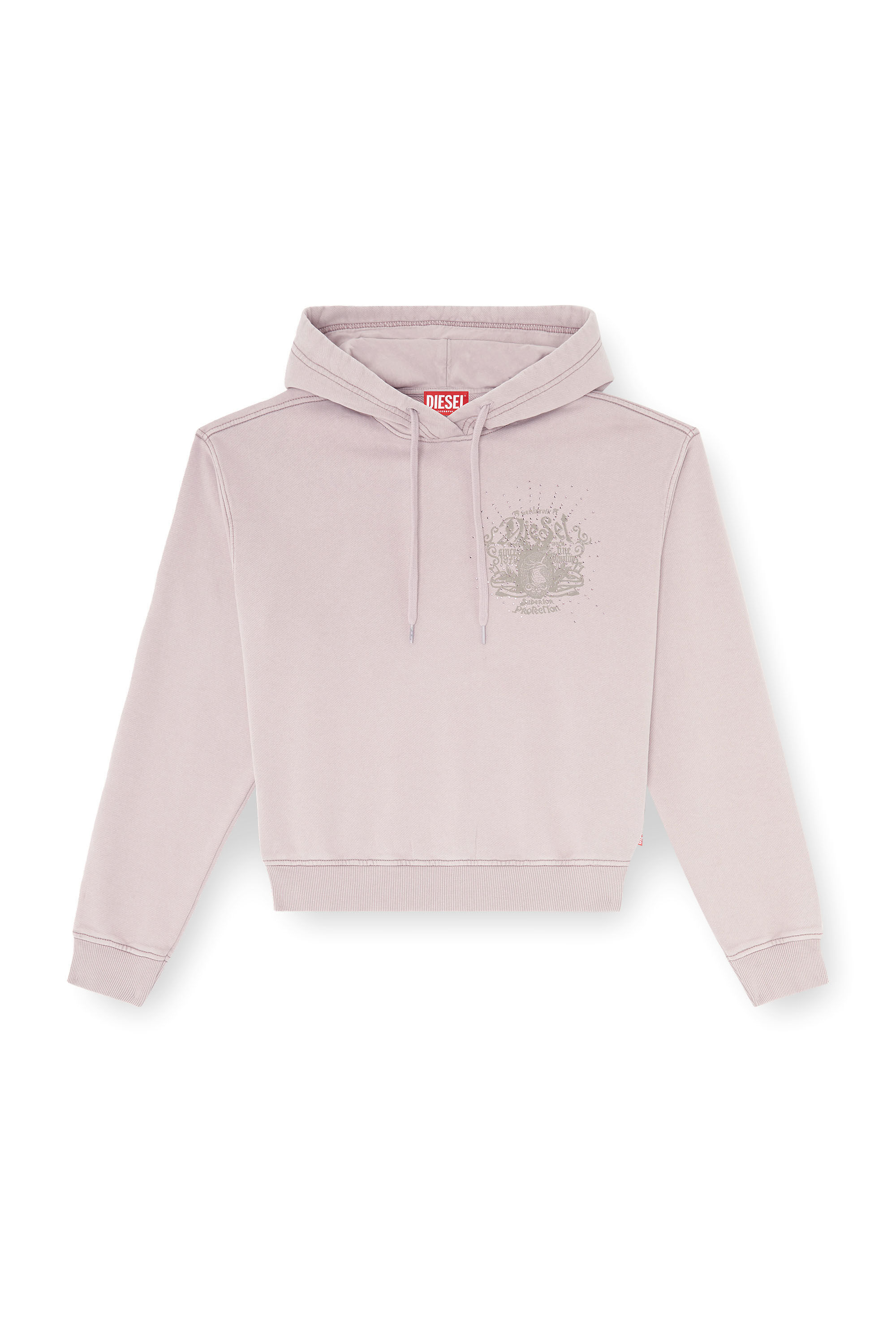 Diesel - F-PHOENY, Felpa con cappuccio con stampe e applicazioni di strass Donna in Viola - 2