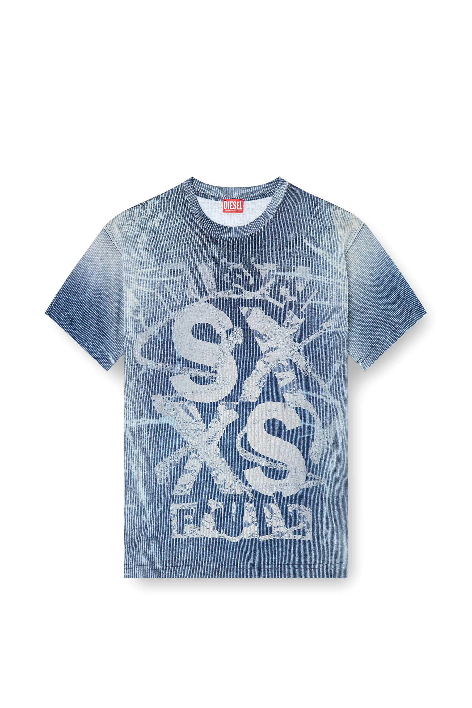 Diesel - T-NORM-R3, T-shirt con stampa a coste Uomo in Blu - 2