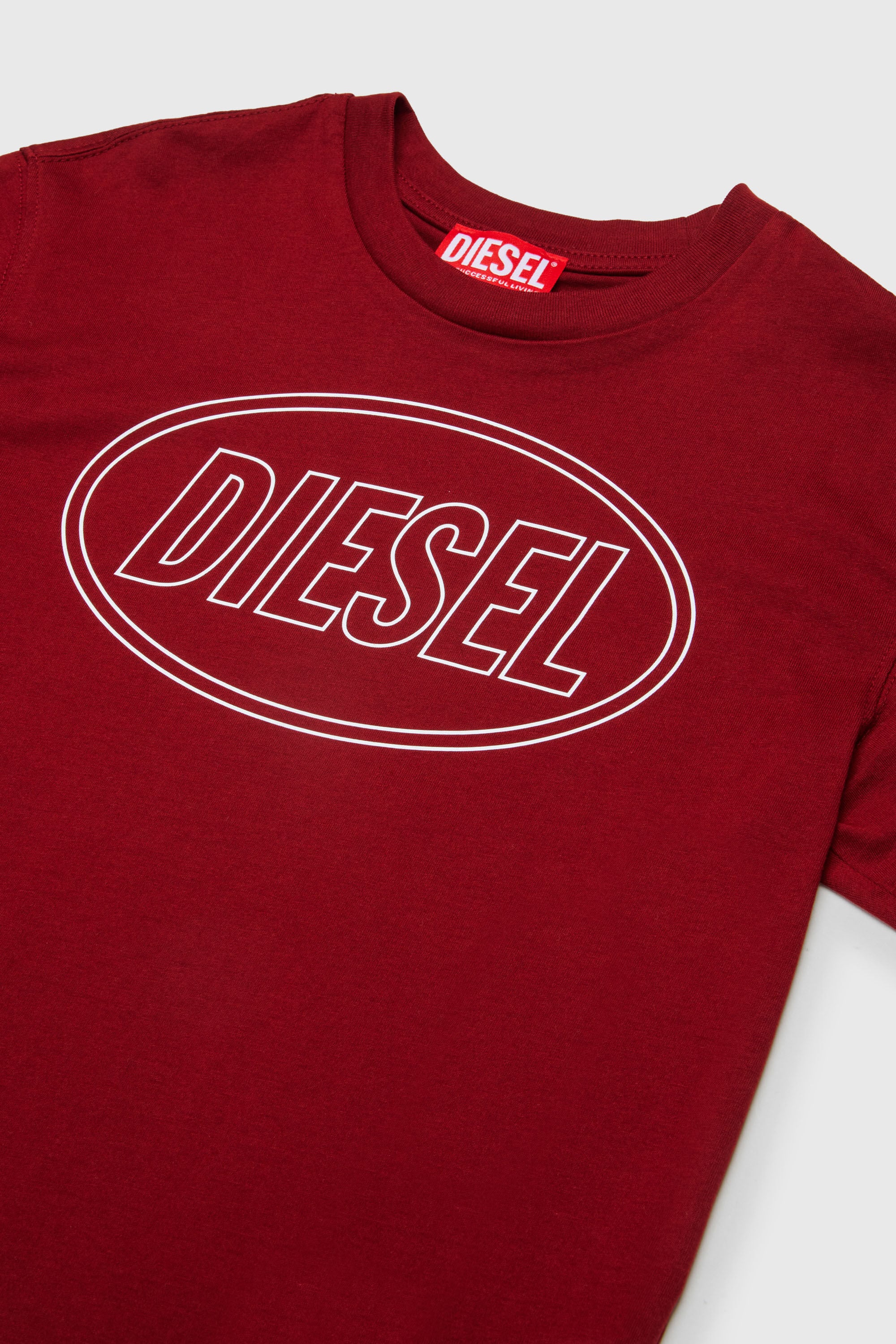 Diesel - TCIRCLE OVER, T-shirt in cotone con stampa Diesel Uomo in Rosso - 3