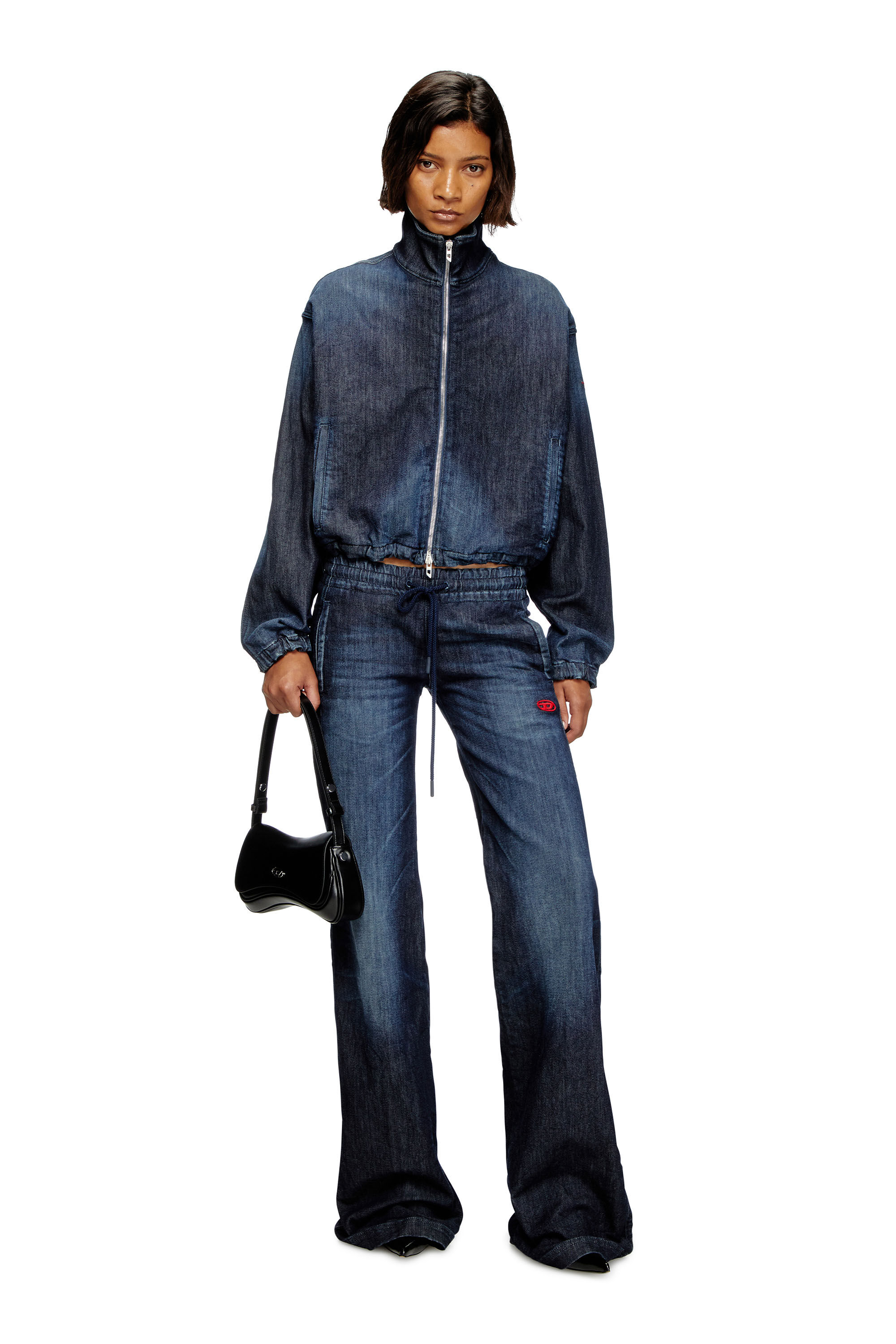 Diesel - DE-SANDERZ JOGG, Giacca a collo alto in JoggJeans Donna in Blu - 1