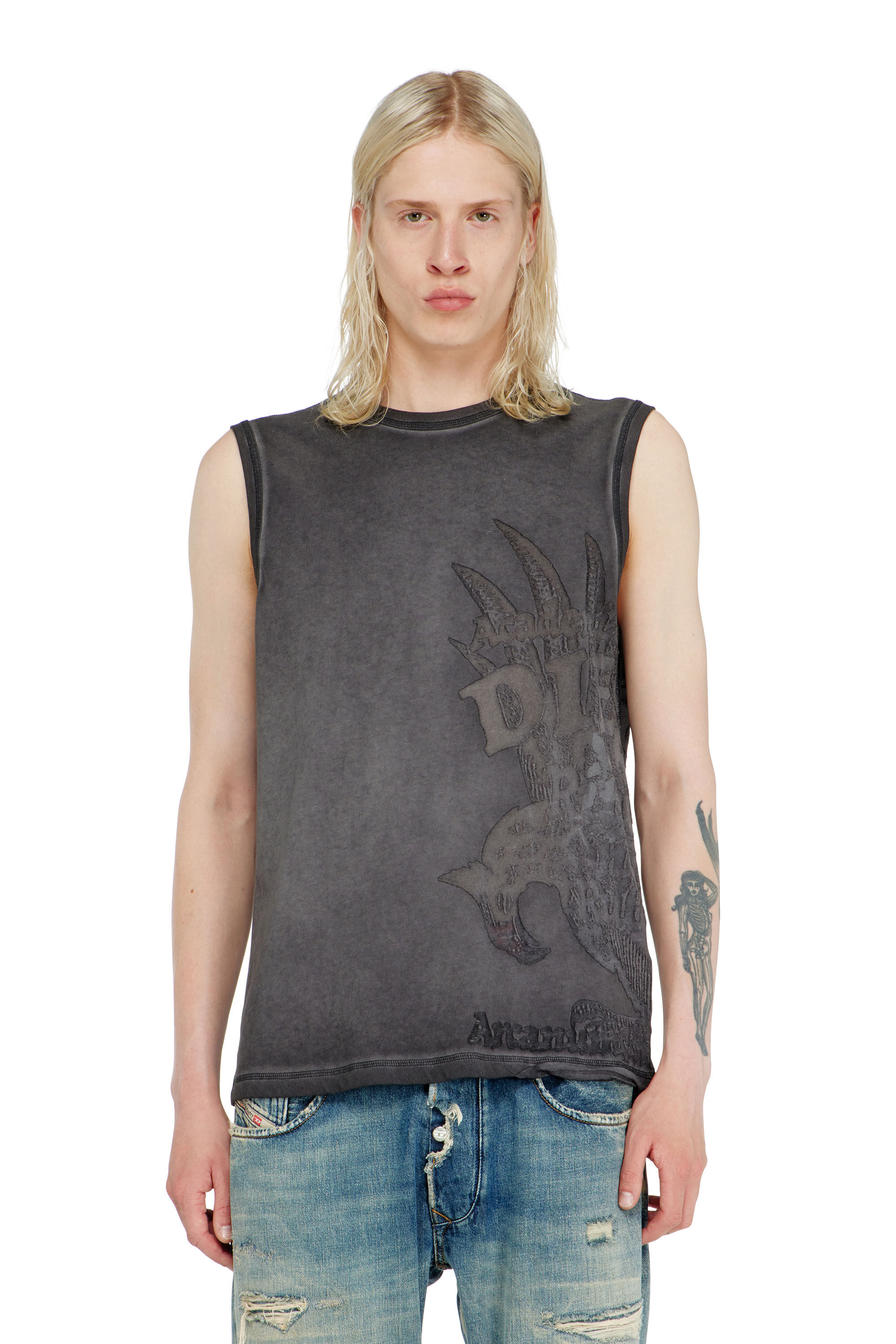 Diesel - T-RAWBISCO, Top smanicato con grafiche in rilievo Uomo in ToBeDefined - 5