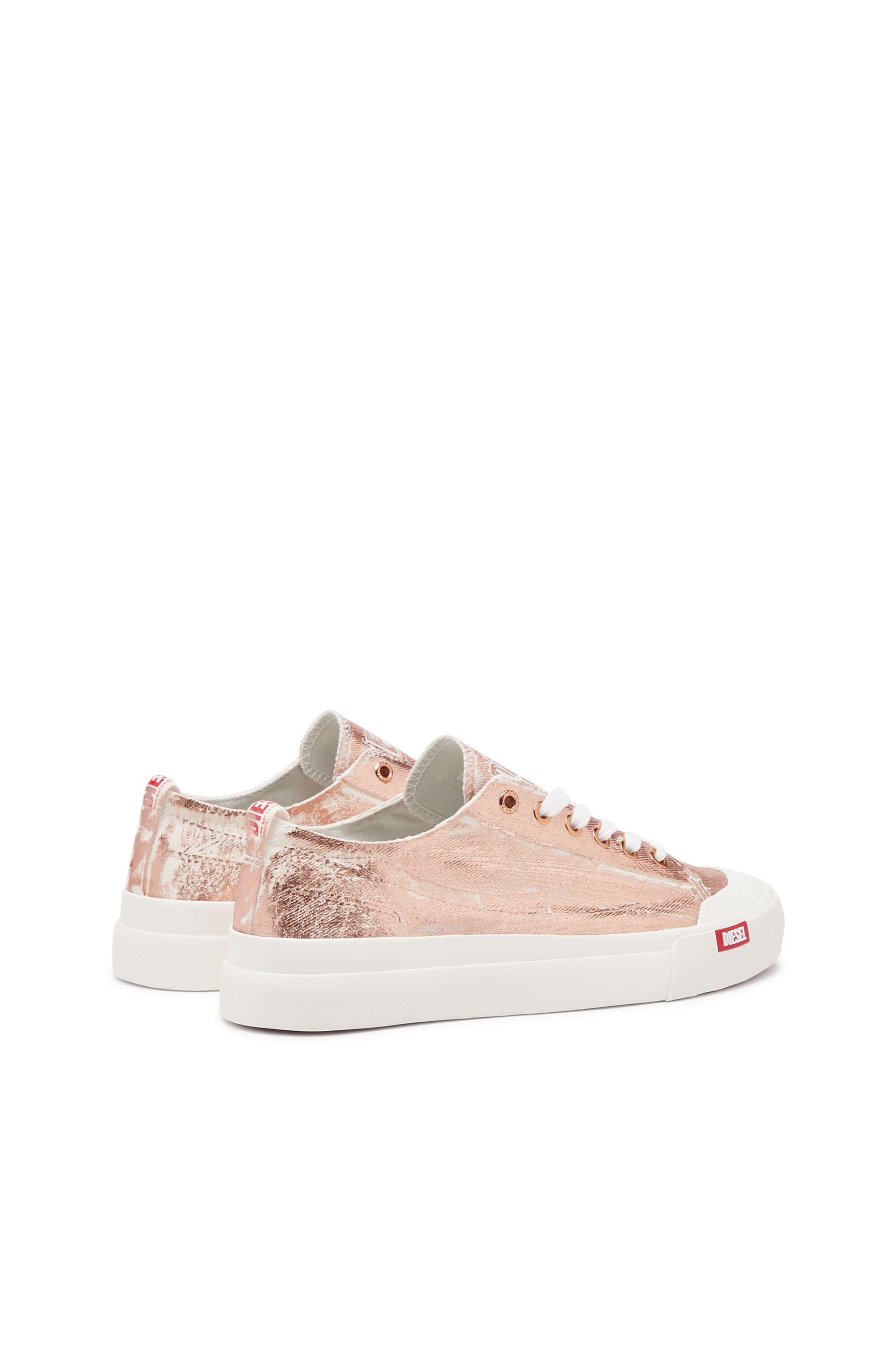 Diesel - S-ATHOS LOW W, Donna S-Athos Low-Sneaker in canvas metallizzato distressed in Rosa - Image 3