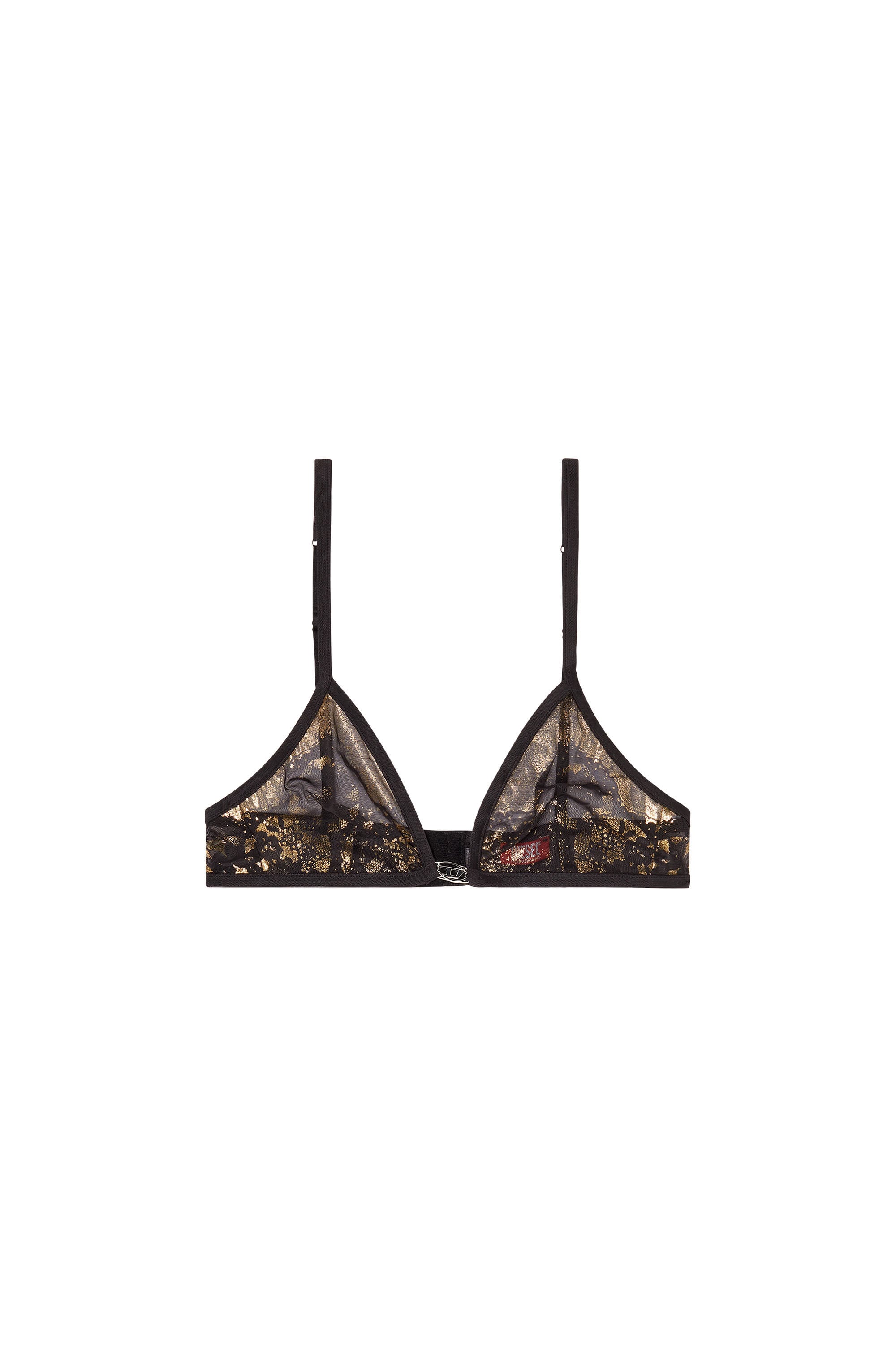 Diesel - LUNA-GFT, Reggiseno in stretch tulle effetto metallizzato Donna in Nero - 2