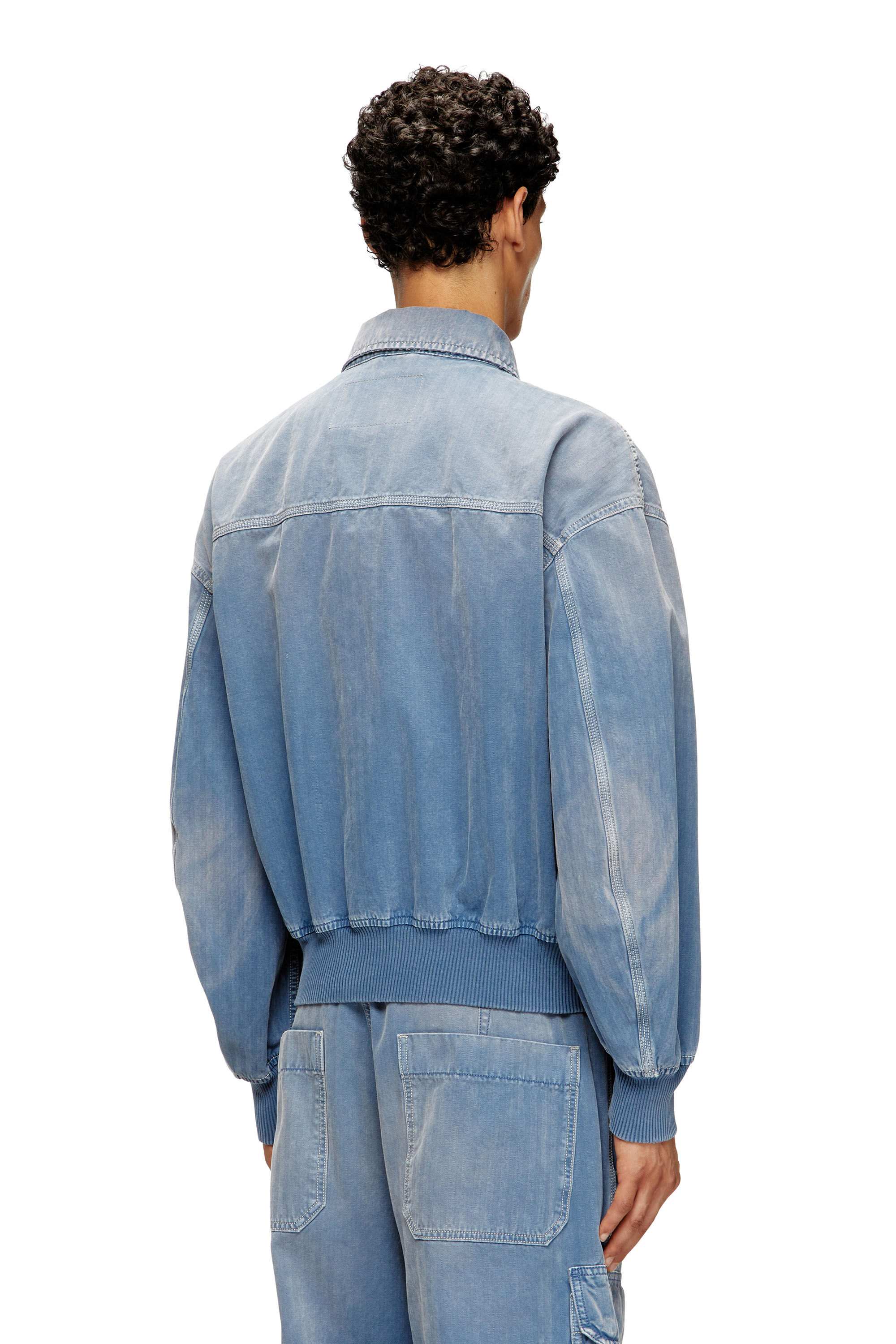 Diesel - D-KURZ, Giacca in denim colorato herringbone Unisex in Blu - 4