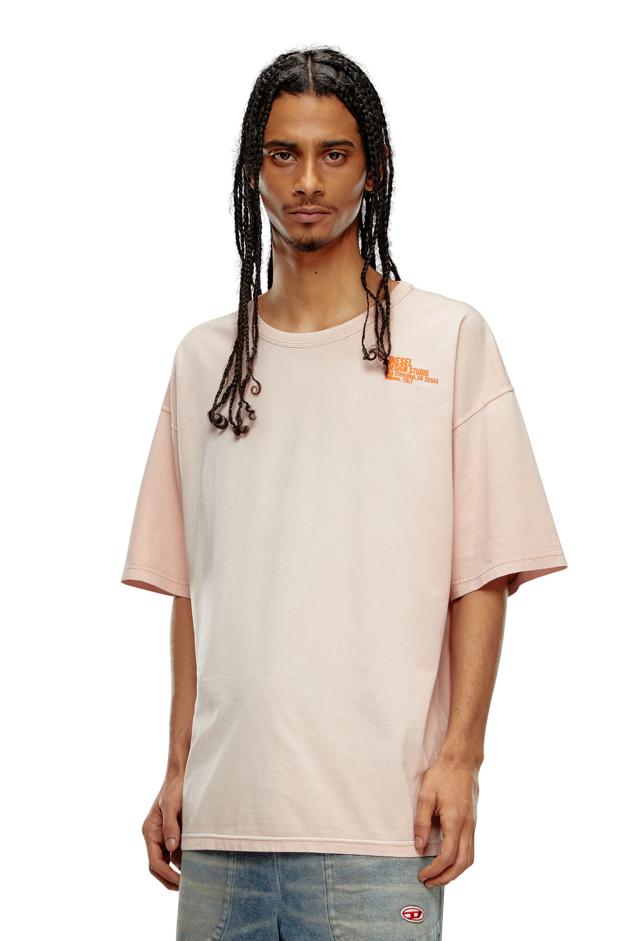Diesel - T-BOXT-N7, T-shirt con mini stampa Design Studio Uomo in Rosa - 3