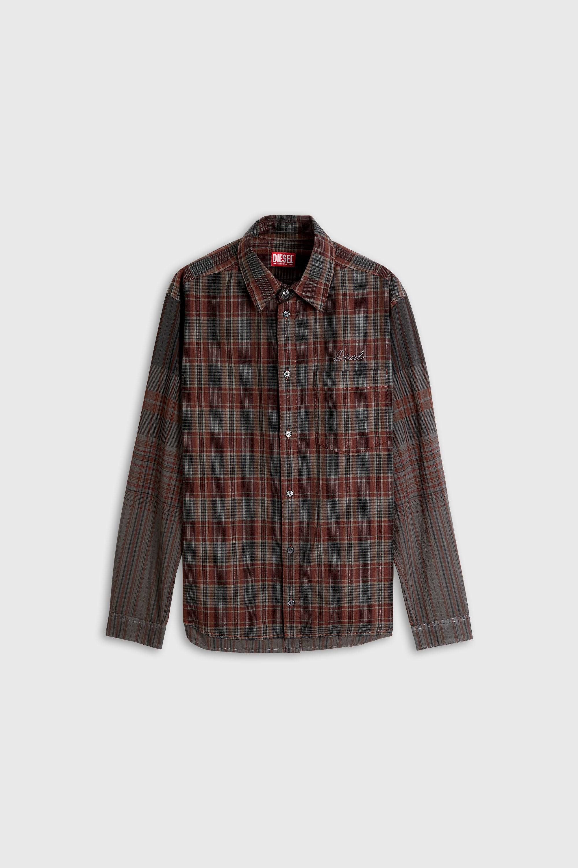 Diesel - S-TEN, Camicia in flanella a quadri metallizzati Uomo in Multicolor - 2