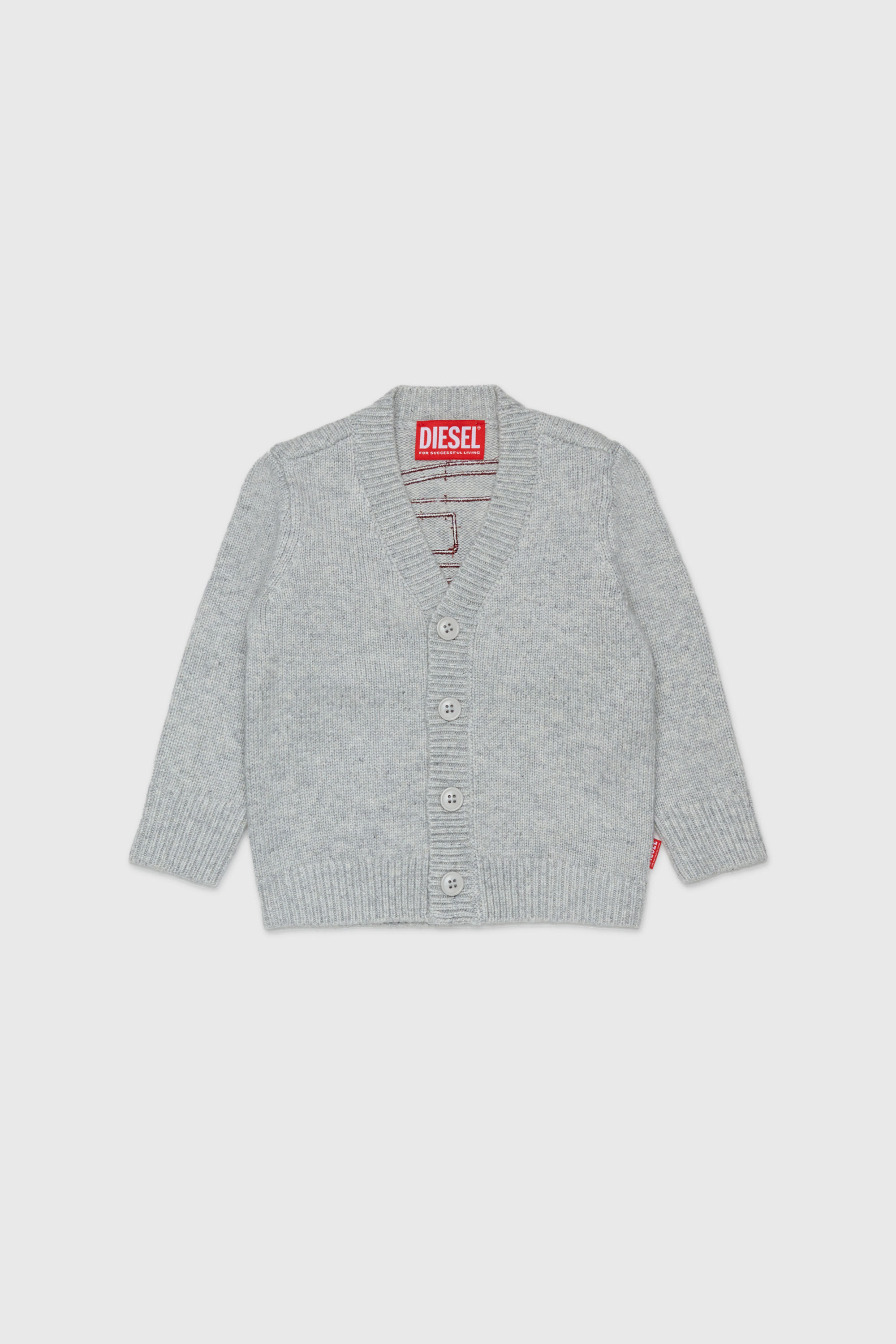 Diesel - KOLYB, Cardigan in cachemire con grande Oval D Uomo in Grigio - 1