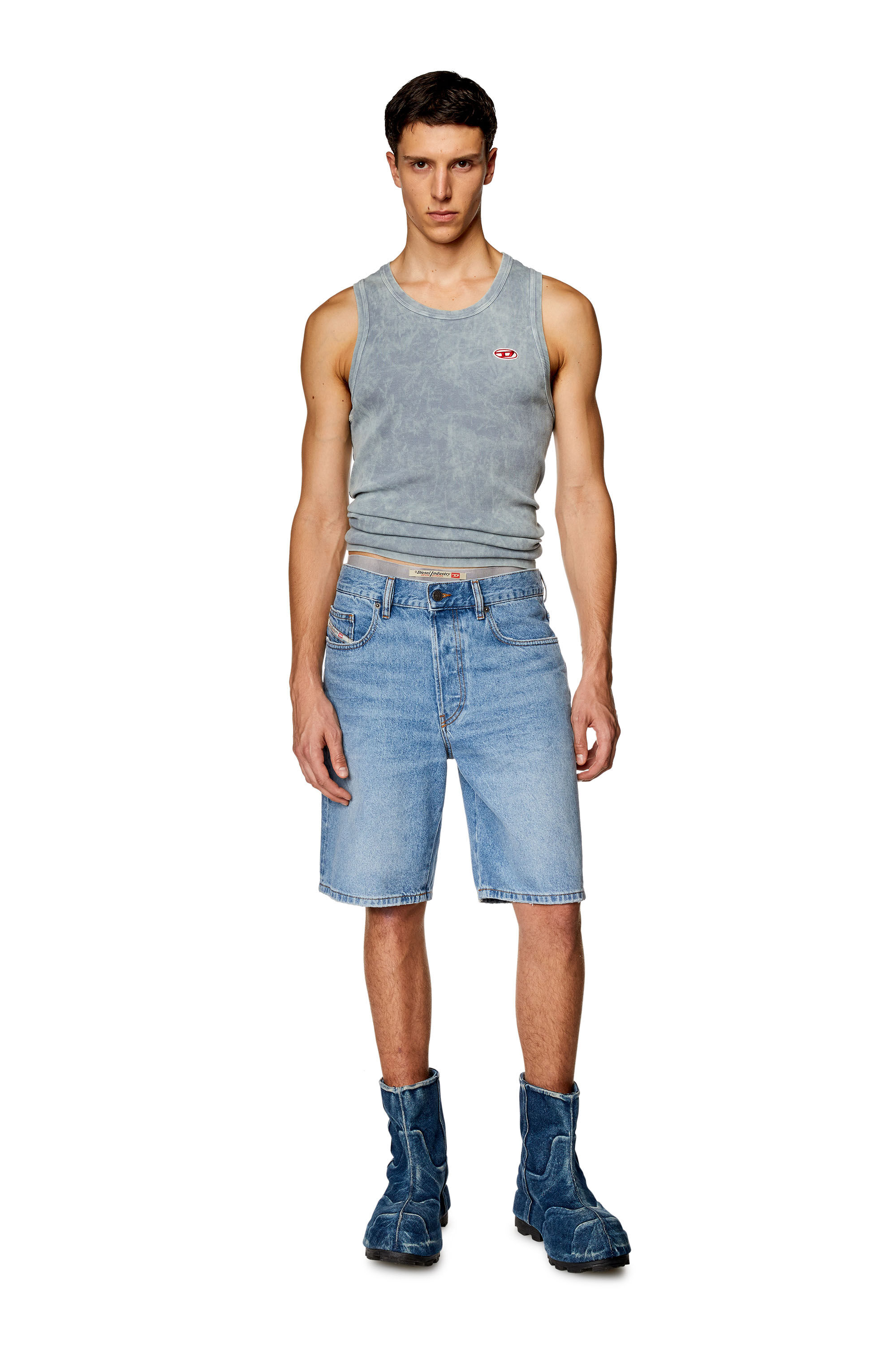 Diesel - REGULAR-SHORT, Man Denim shorts in Blue - Image 1