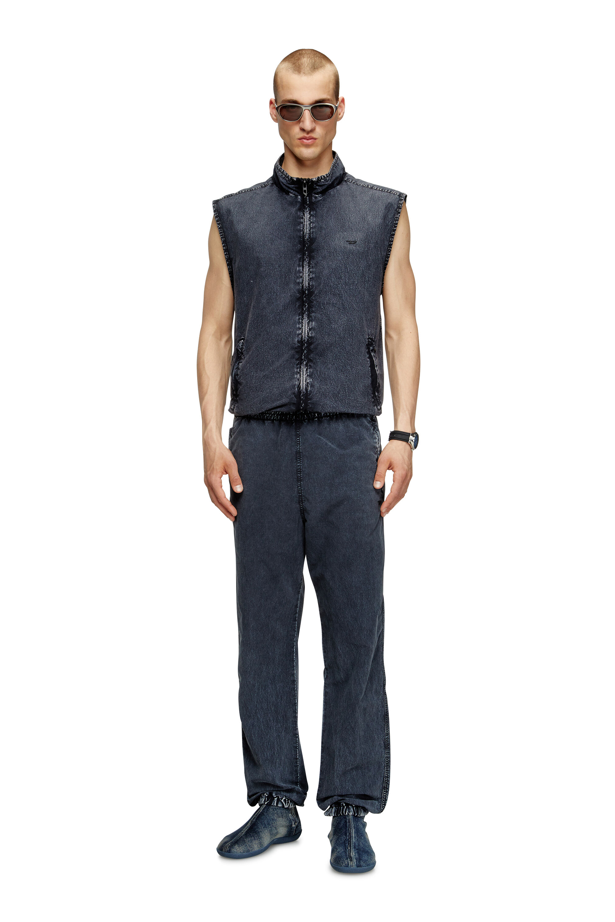 Diesel - J-ERB, Gilet in nylon Taslan riciclato Uomo in Blu - 1