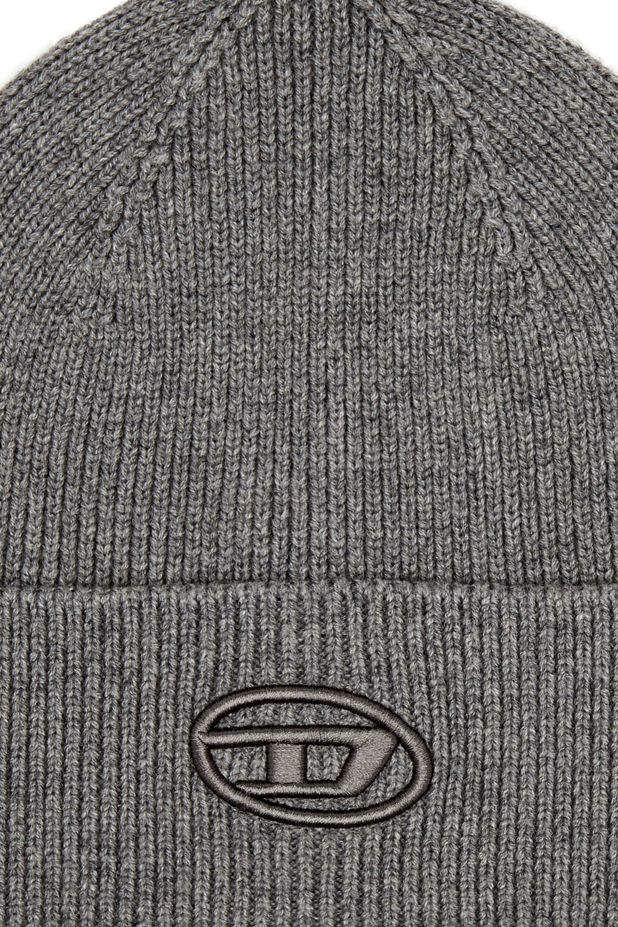 Diesel - K-CODER-FULLY B, Berretto a costine con ricamo D Unisex in Grigio - 3