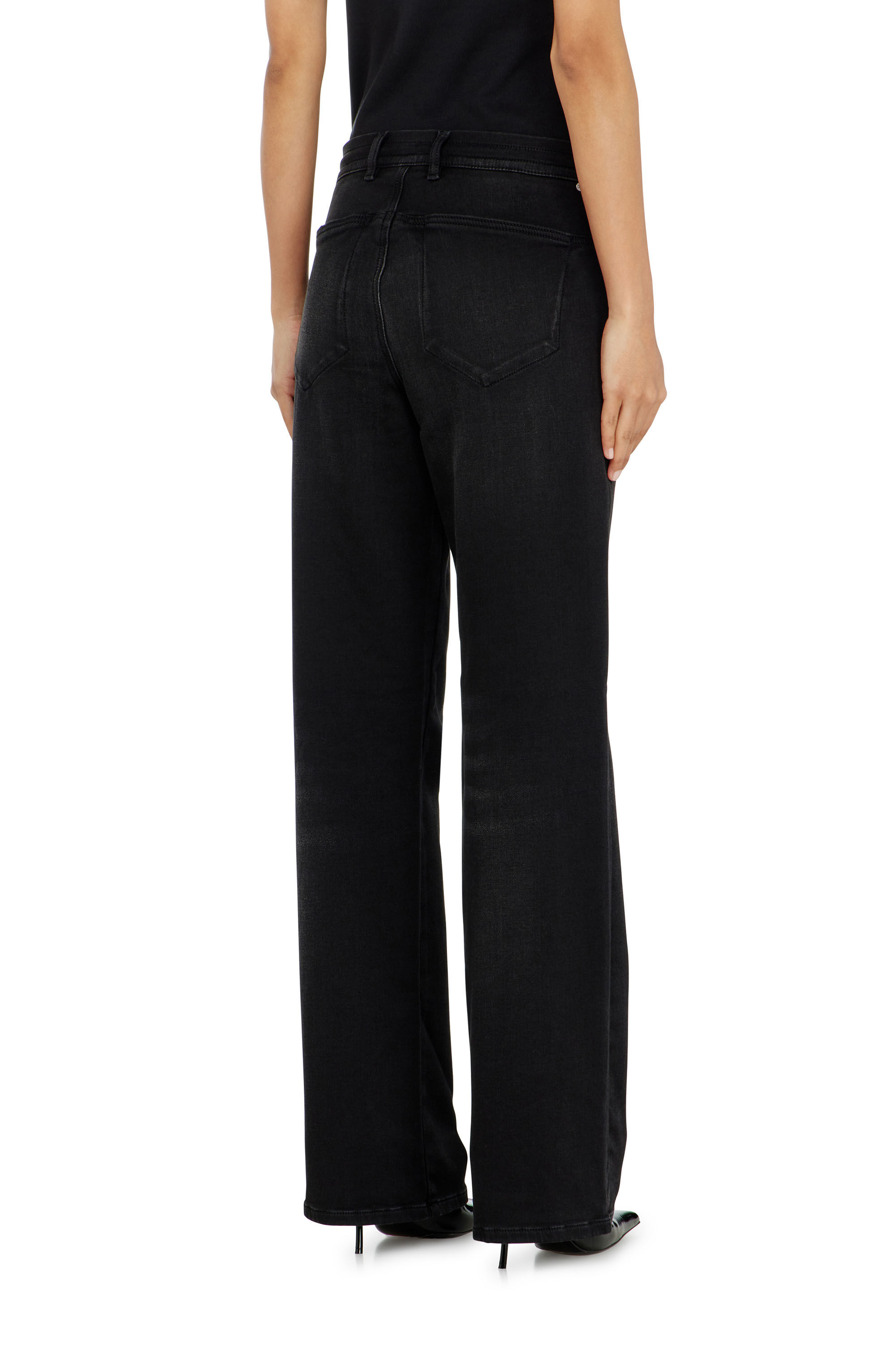 Diesel - Regular 2071 D-Meel Joggjeans&reg; 09P90 Donna, Nero/Grigio scuro - Image 3