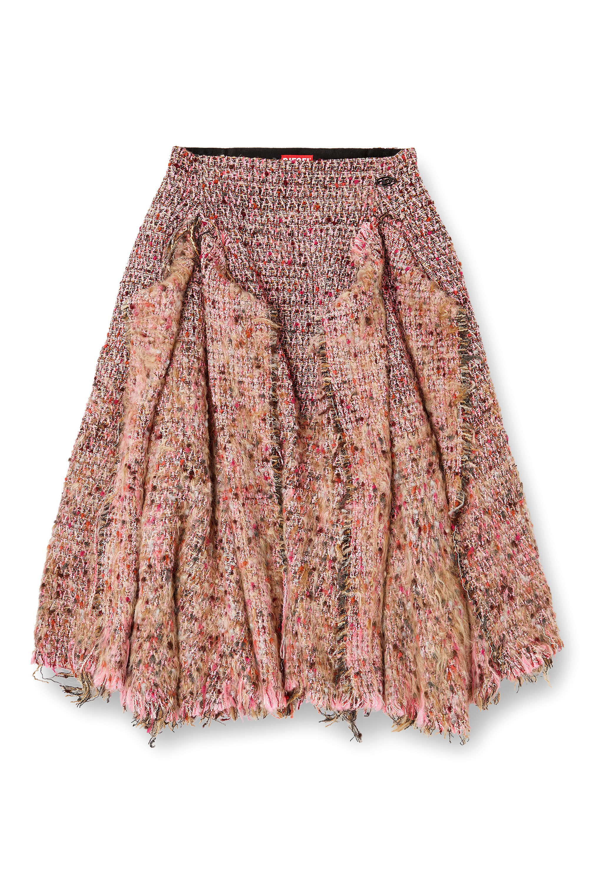 Diesel - O-RIELLA, Gonna in bouclé spazzolato con orlo frangiato Donna in Rosa - 2