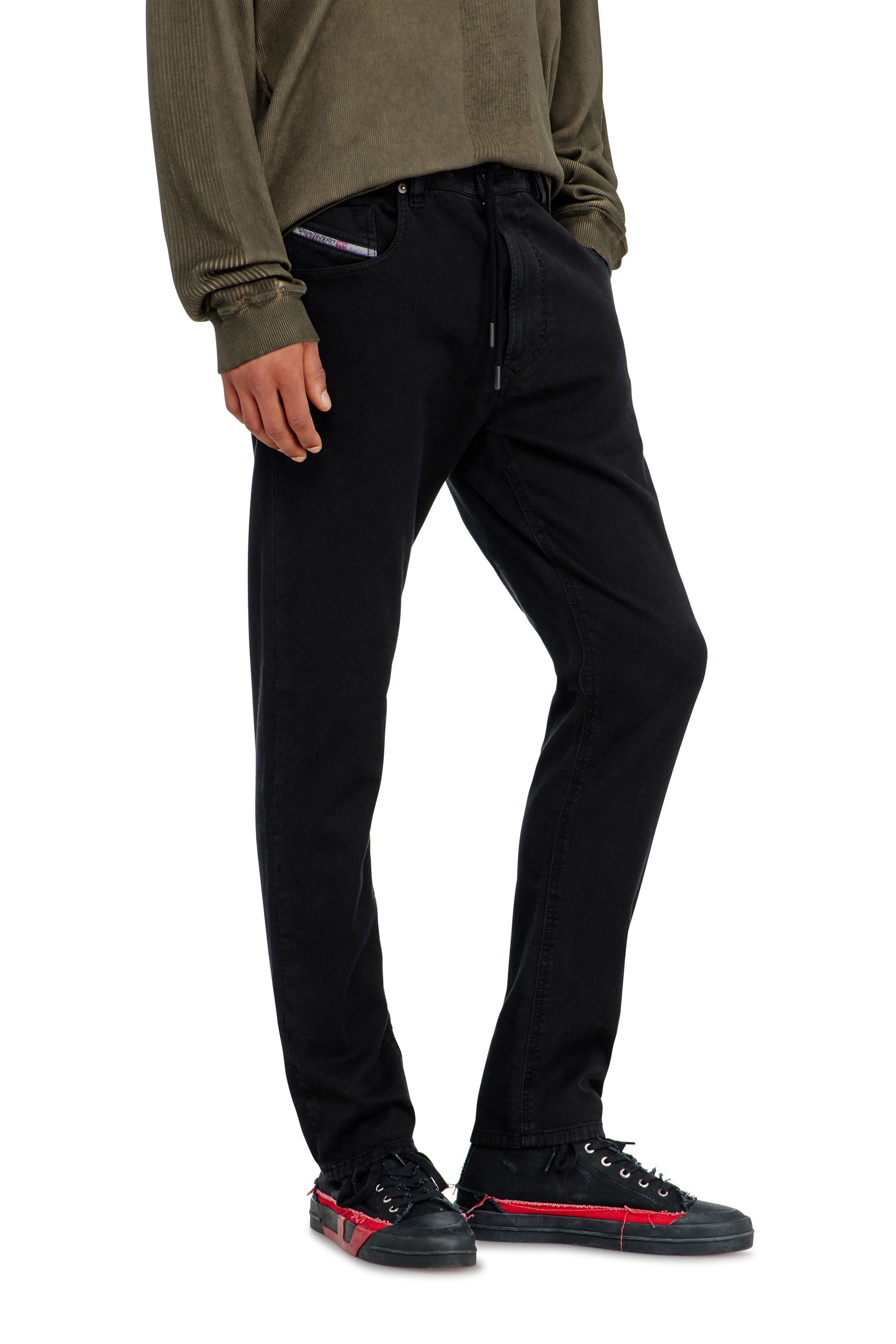 Diesel - Regular 2032 D-Krooley Joggjeans&reg; 068NH Uomo, Nero/Grigio scuro - Image 5
