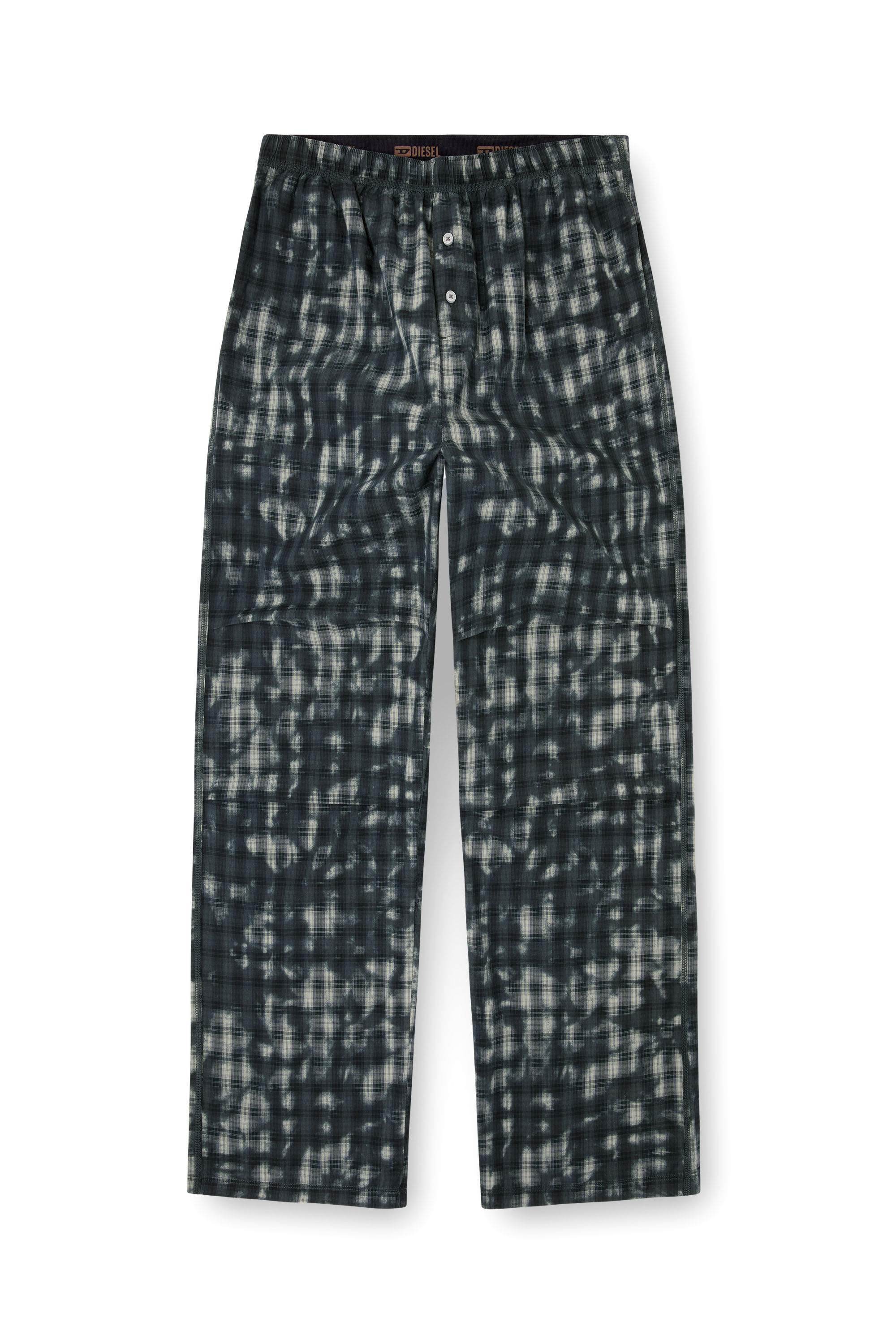 Diesel - VINCE-UTLT, Pantaloni pigiama con stampa check Unisex in Verde - 2