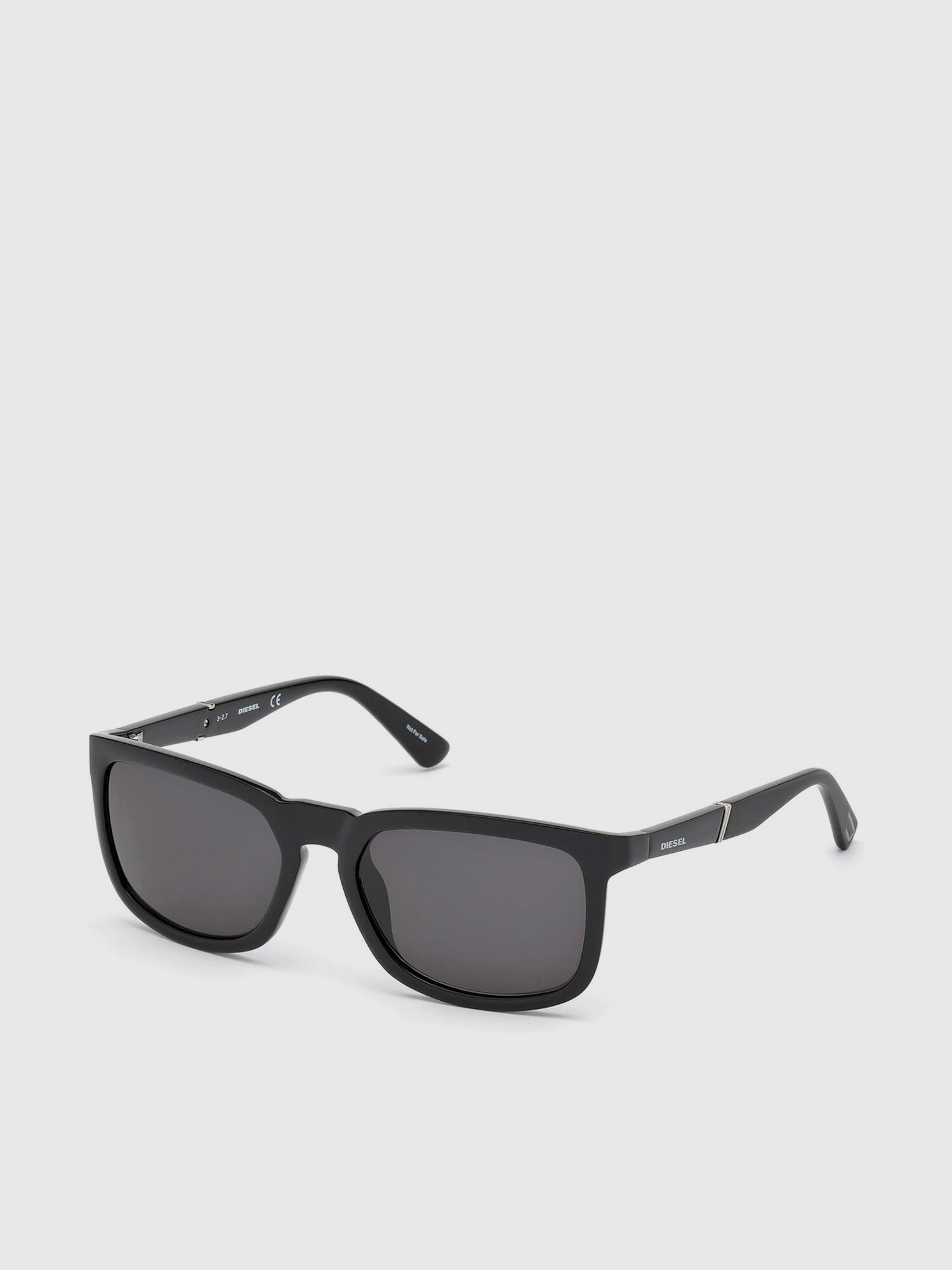 Diesel - DL0262, Occhiali rettangolari con dettaglio obliquo Unisex in Nero - 2