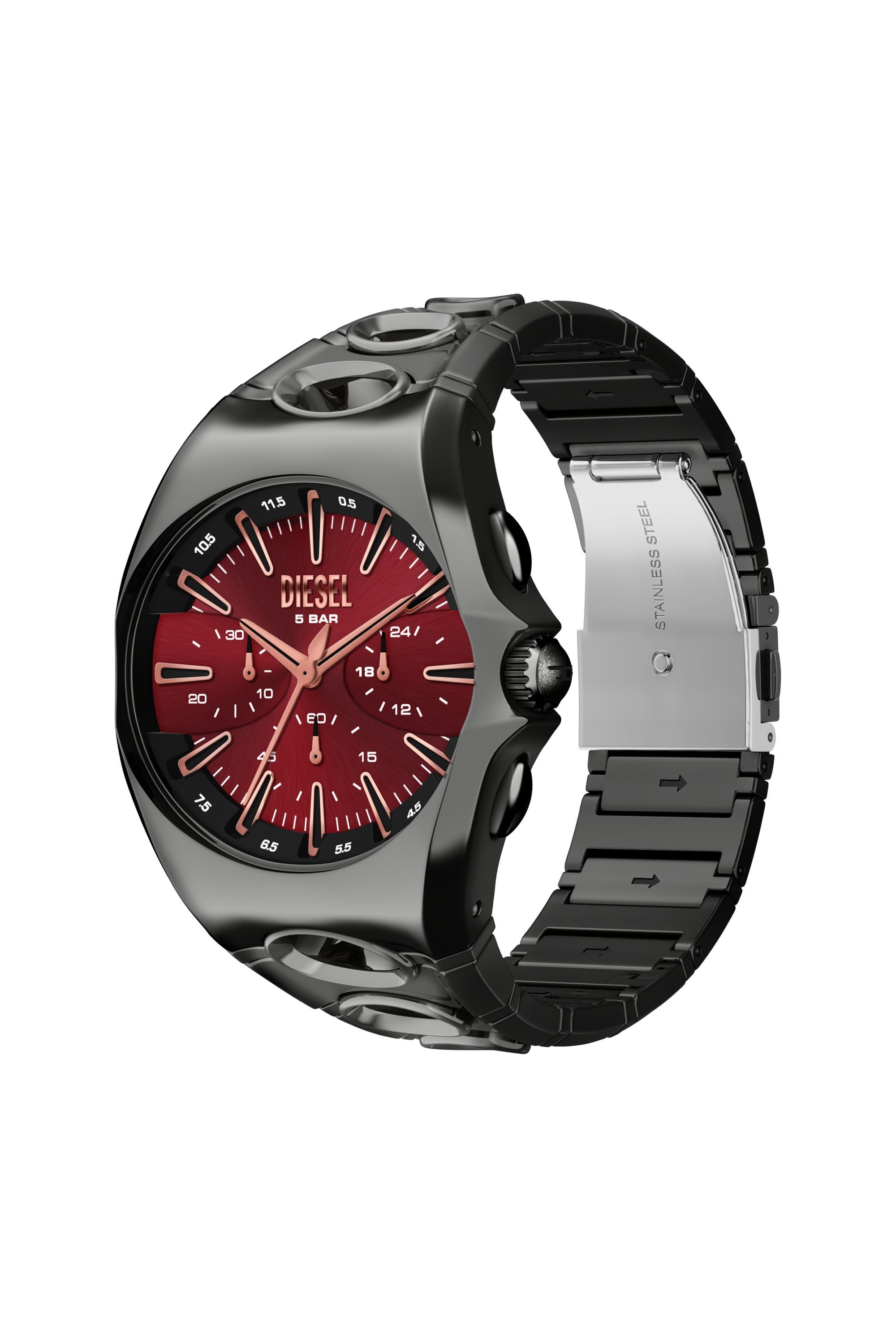 Diesel - DZ4726 WATCH, Orologio D-Curve in acciaio gunmetal Uomo in Nero - 5