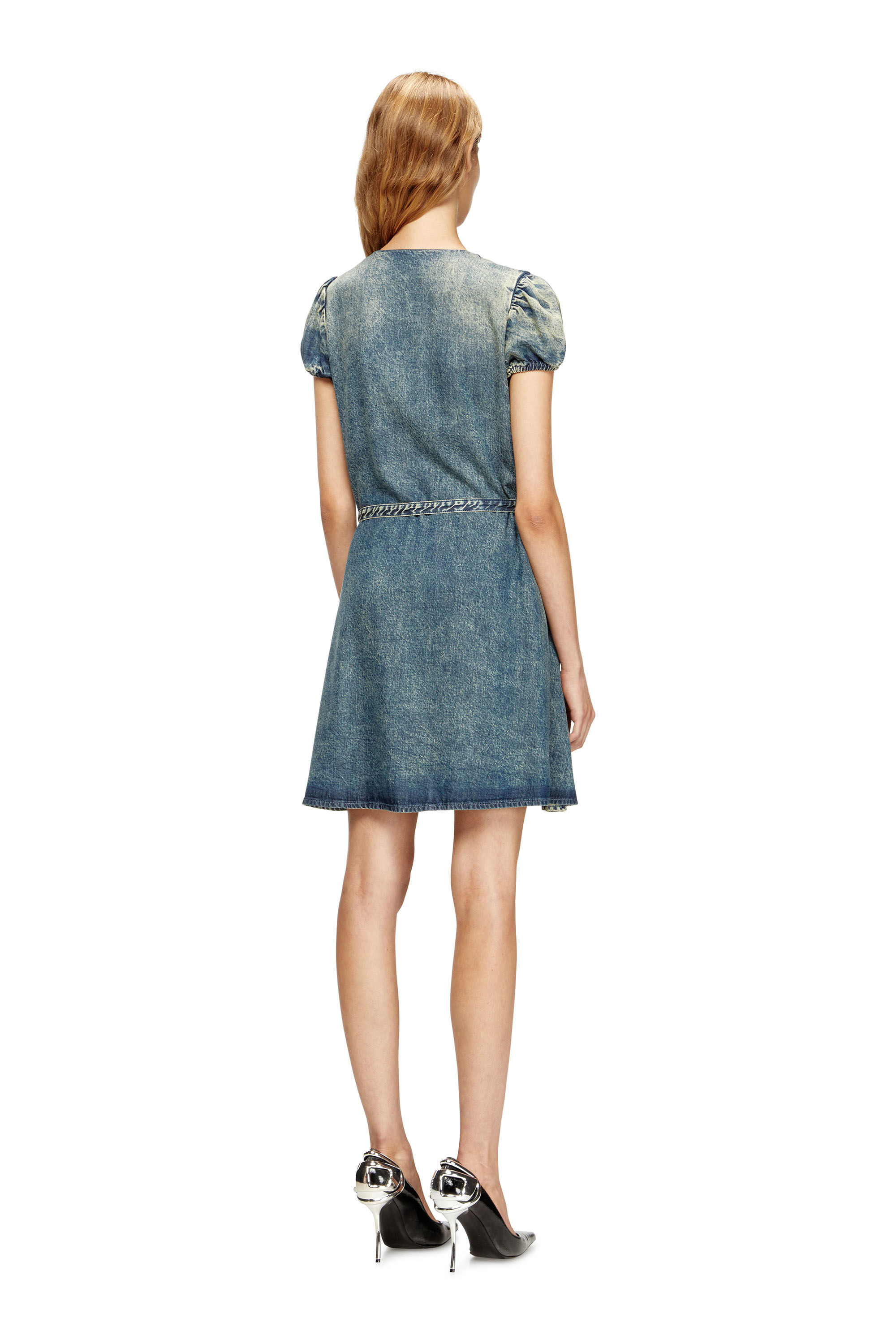 Diesel - DE-OLLISH-D, Vestito in denim con cintura in vita Donna in Blu - 4