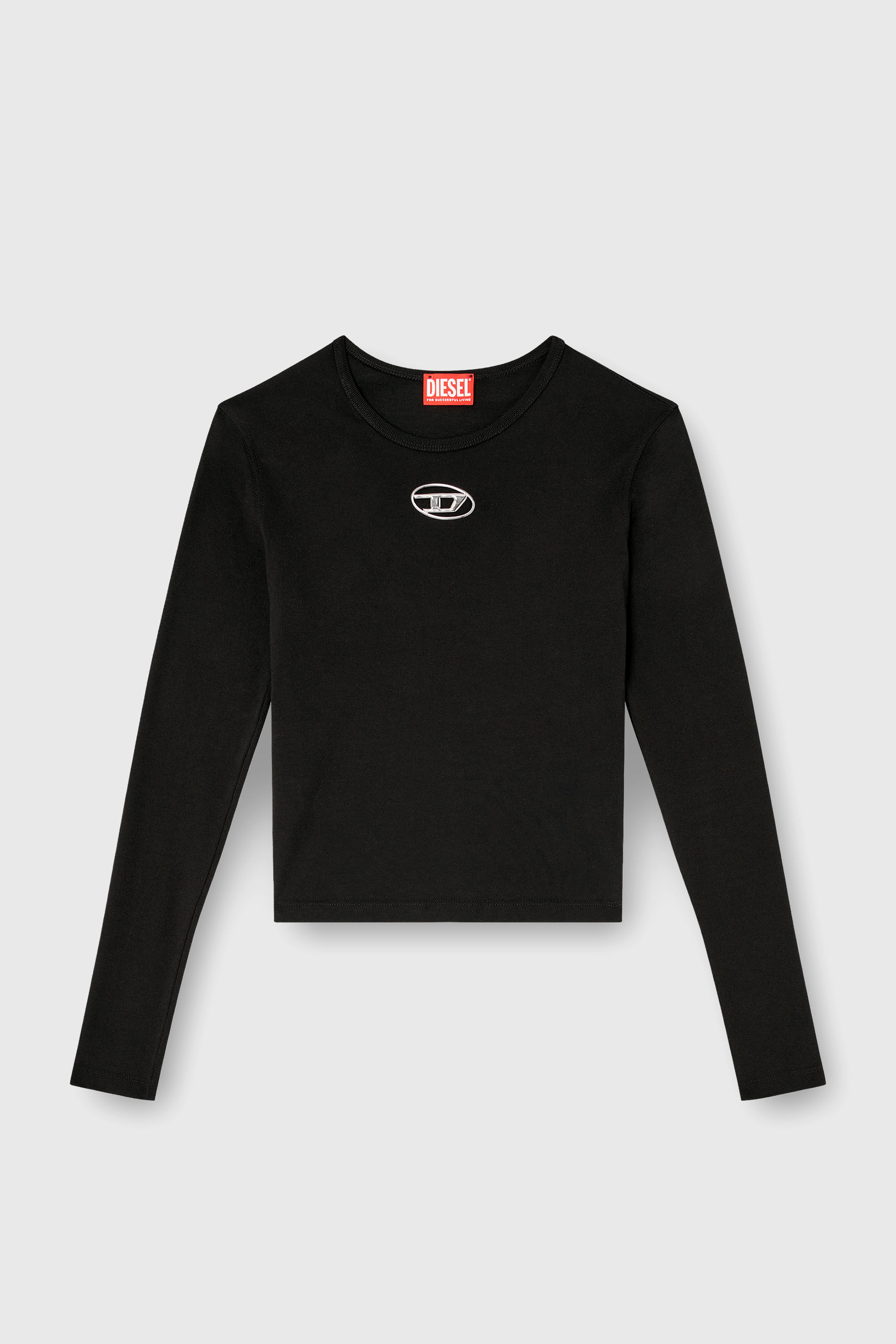 Diesel - T-UNCUTIE-LONG-LS-OD, Top a maniche lunghe con Oval D cut-out Donna in Nero - 2