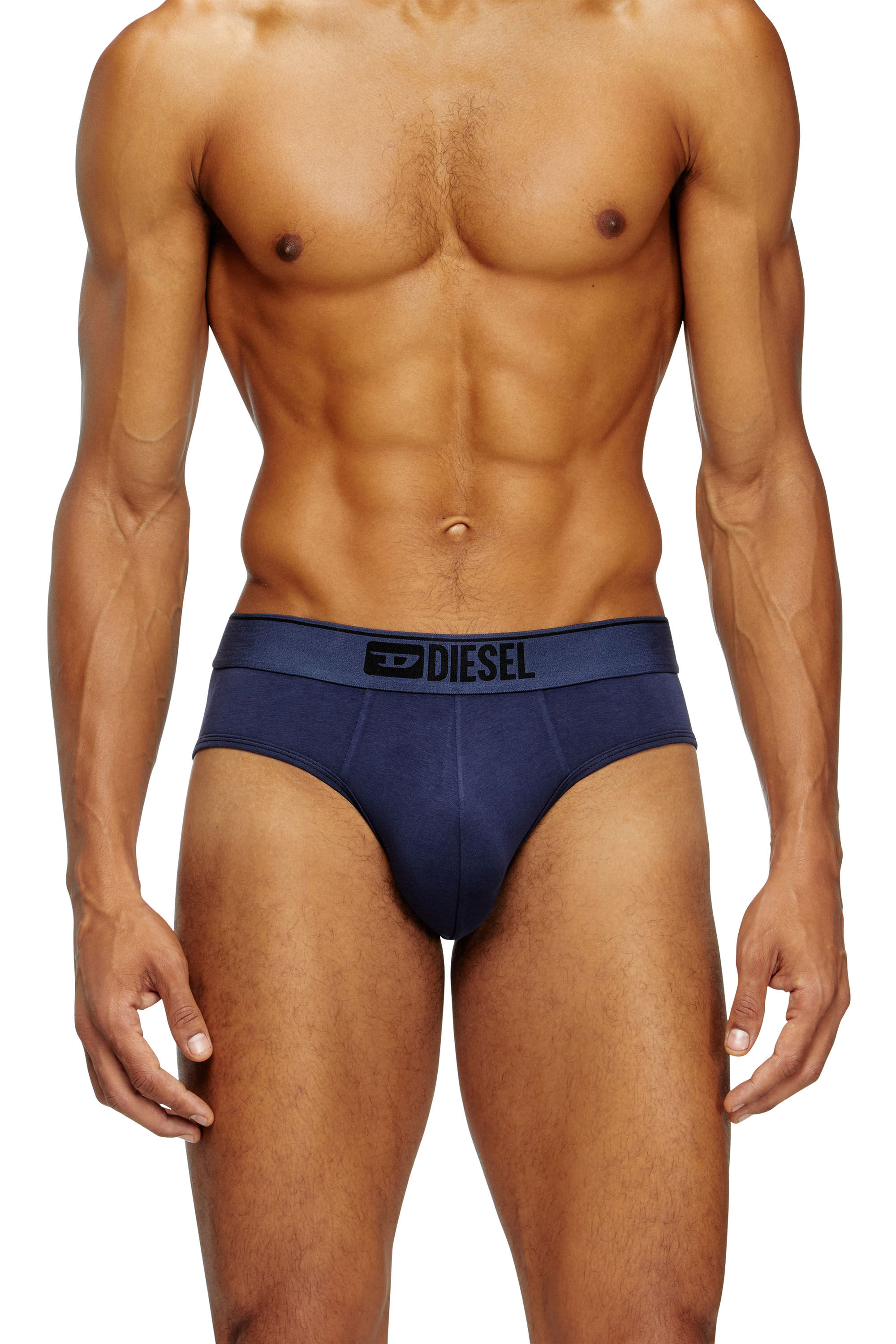 Diesel - UMBR-ANDRETHREEPACK, Set di tre slip tinta unita con logo Uomo in Multicolor - 3