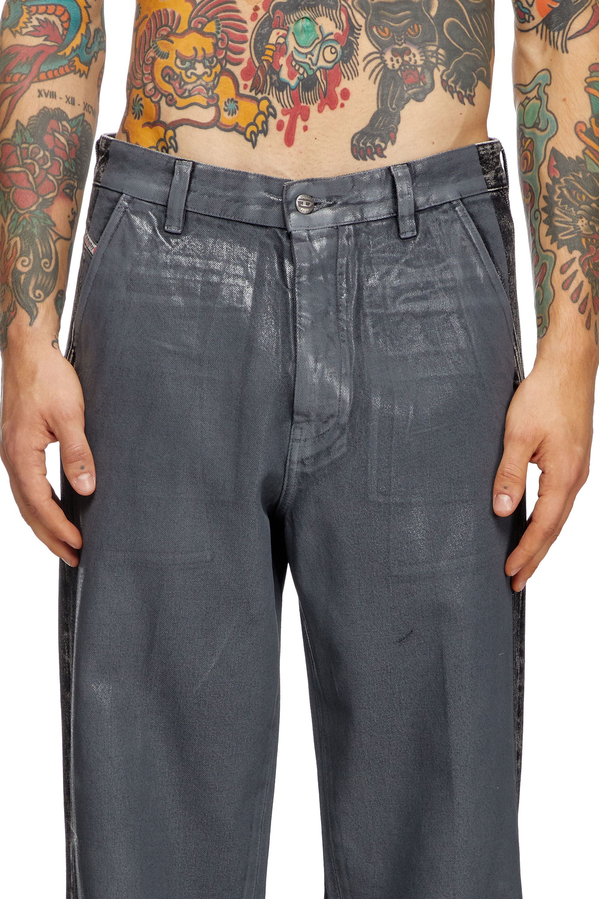 Diesel - Straight Jeans D-Phant-chino 007AP Uomo, Grigio - Image 5